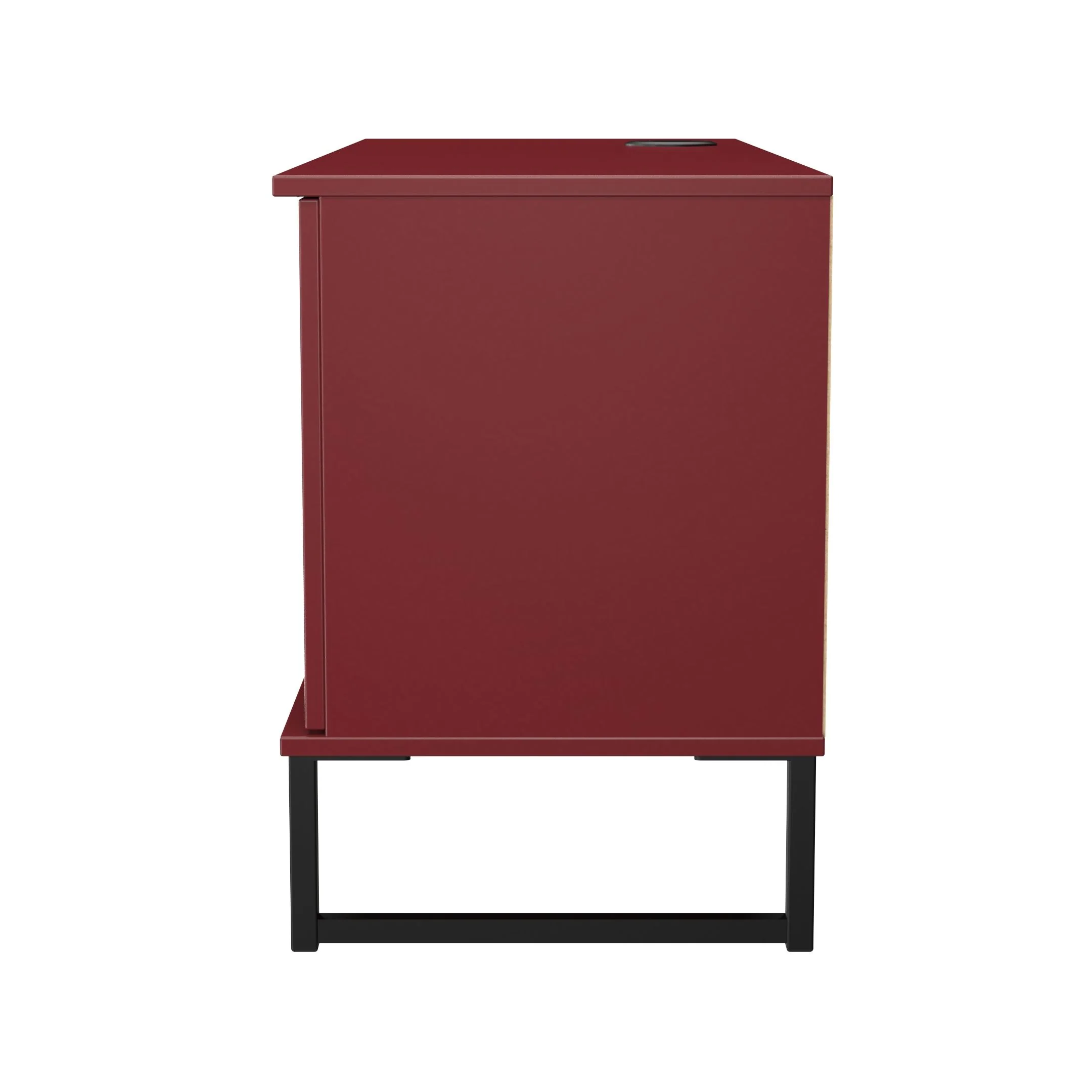 Havana 1 Door Open Shelf TV Unit In Red Matt - Image 3