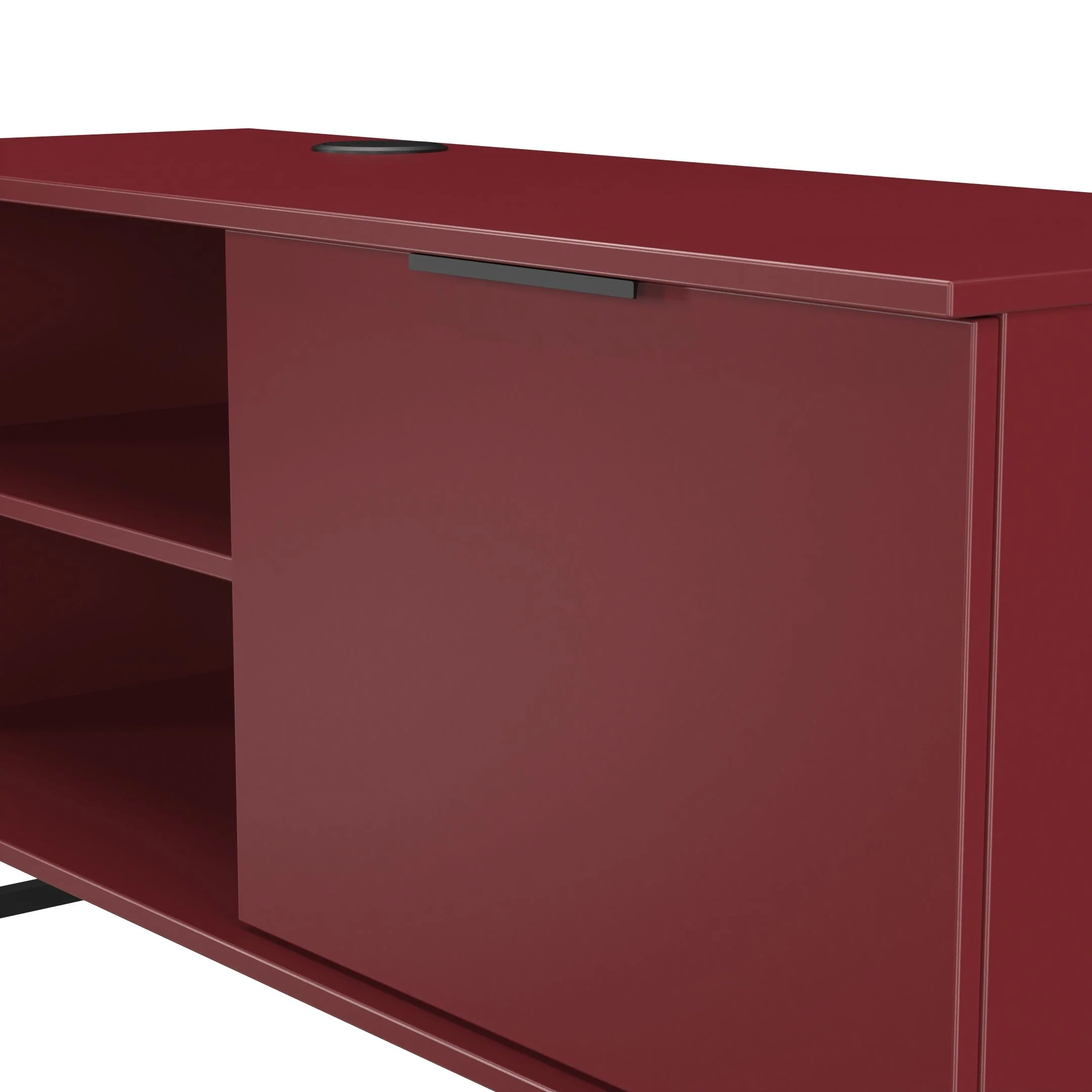 Havana 1 Door Open Shelf TV Unit In Red Matt - Image 5