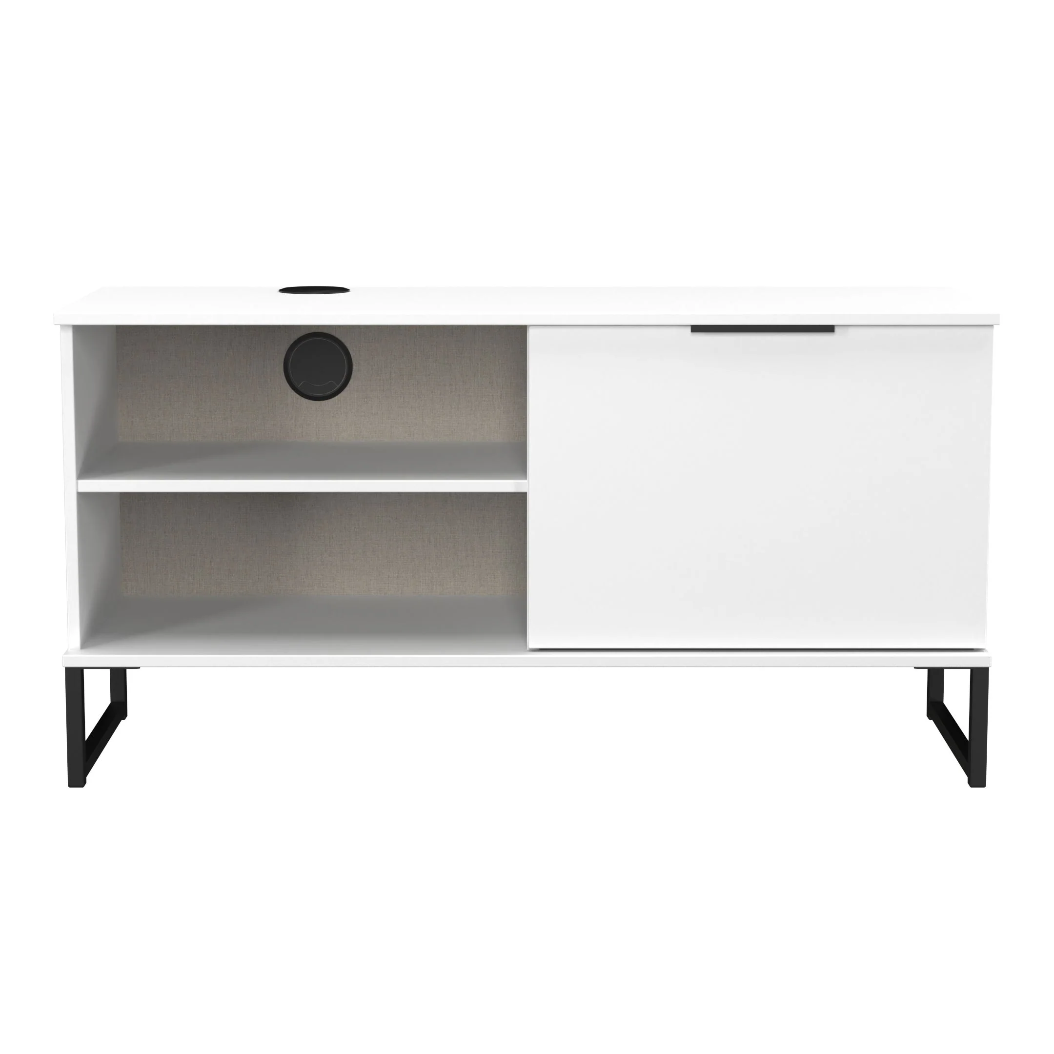 Havana 1 Door Open Shelf TV Unit In White Matt - Image 2