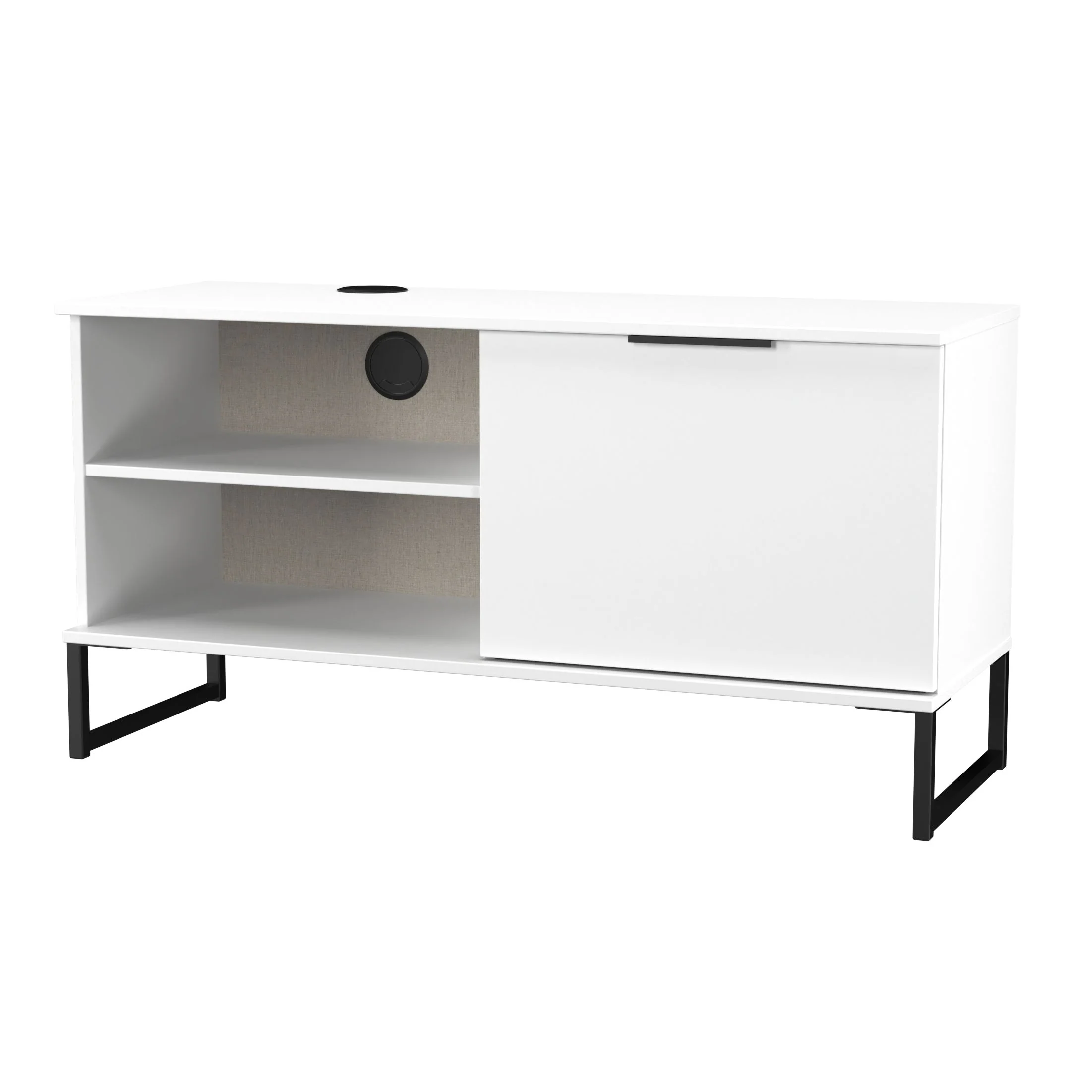 Havana 1 Door Open Shelf TV Unit In White Matt - Image 4