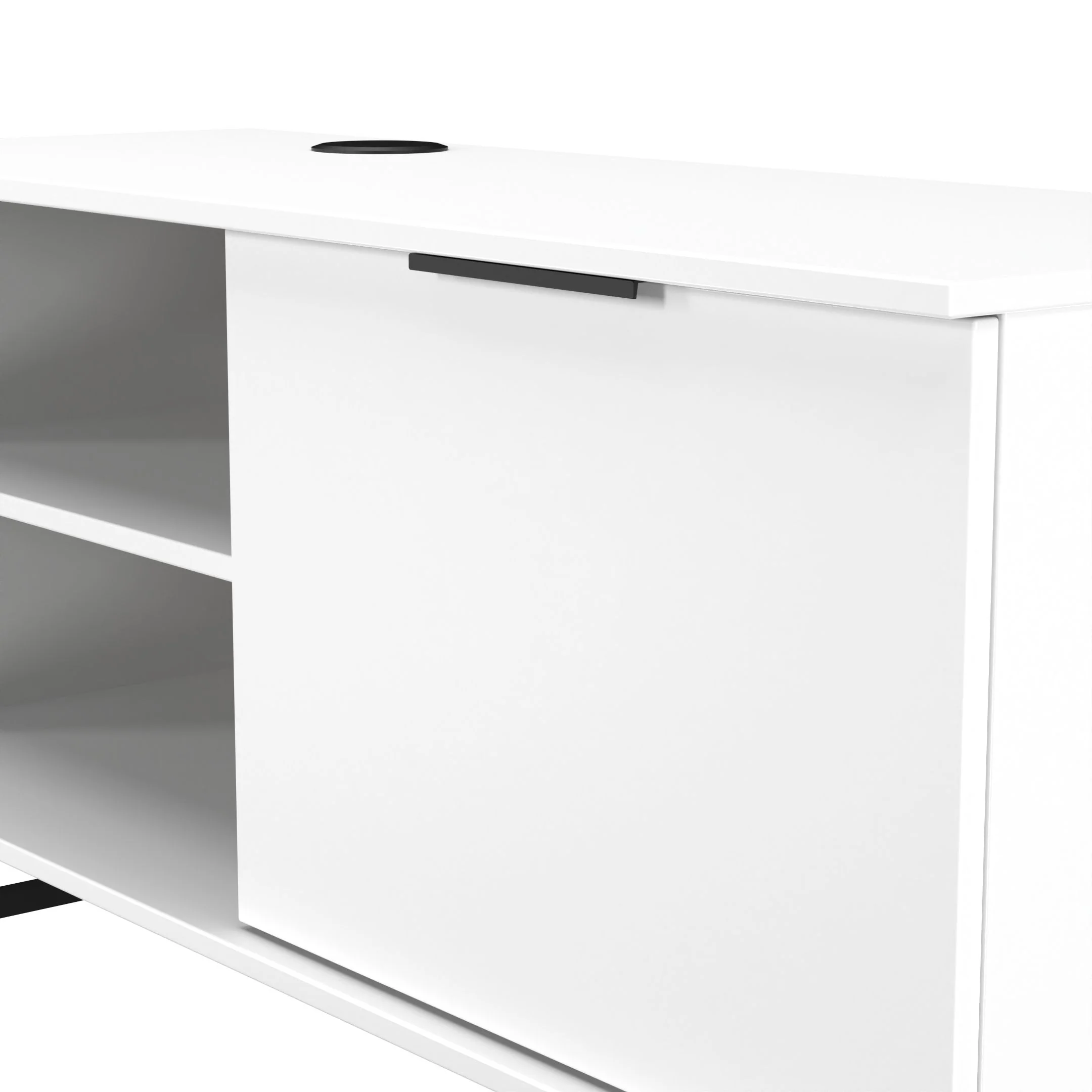Havana 1 Door Open Shelf TV Unit In White Matt - Image 5