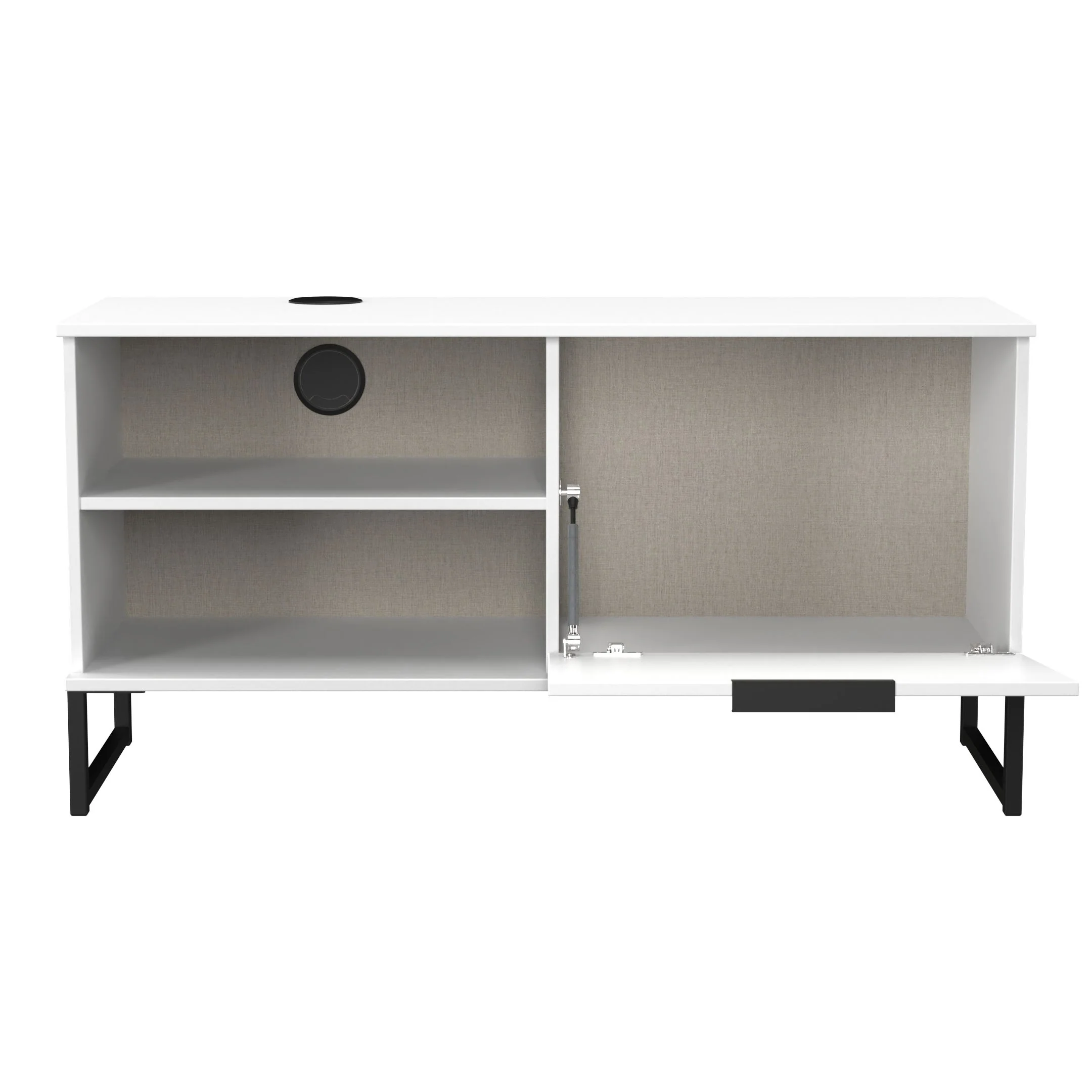 Havana 1 Door Open Shelf TV Unit In White Matt - Image 6