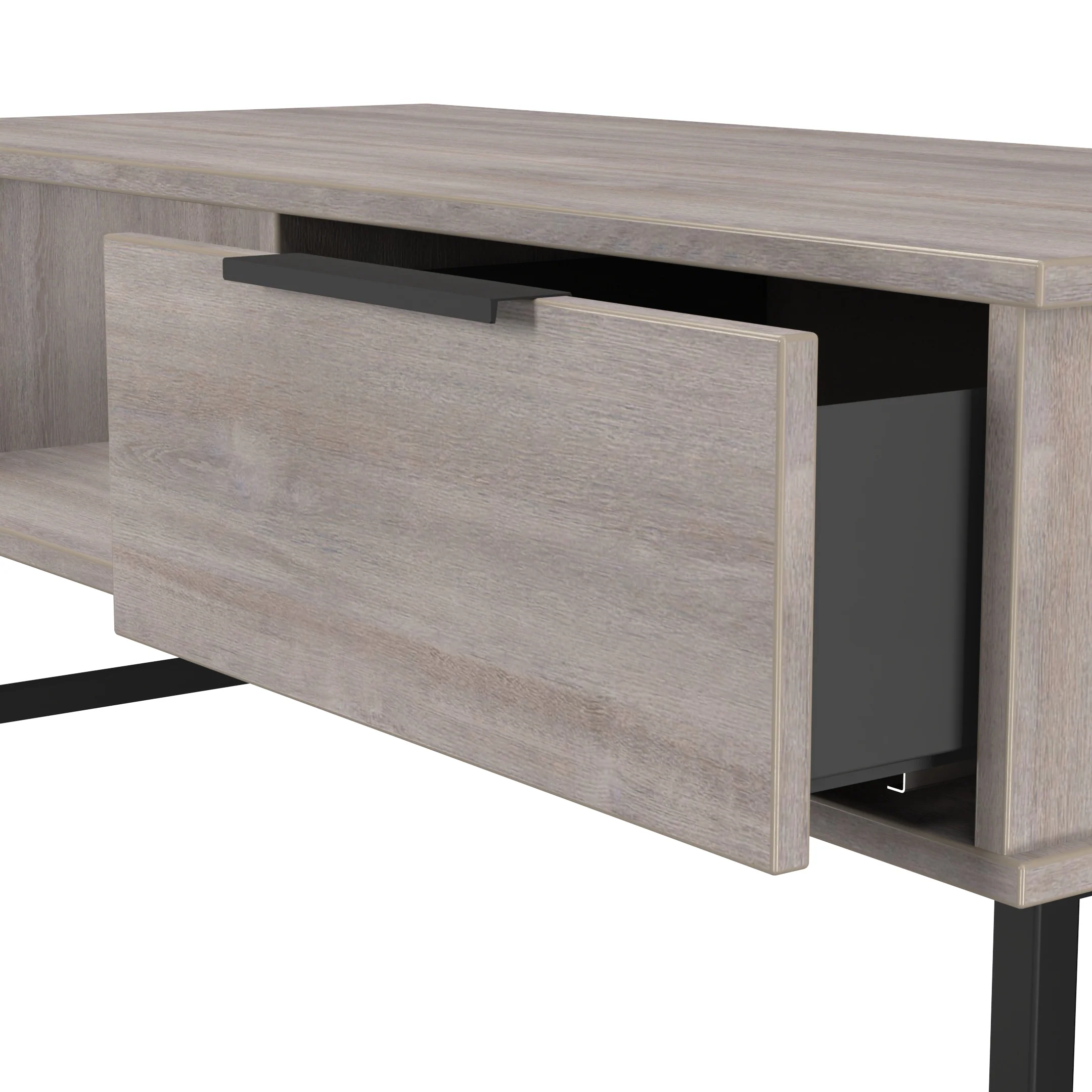 Havana Ready Assembled 1 Drawer Coffee Table in Grey Oak - Image 6