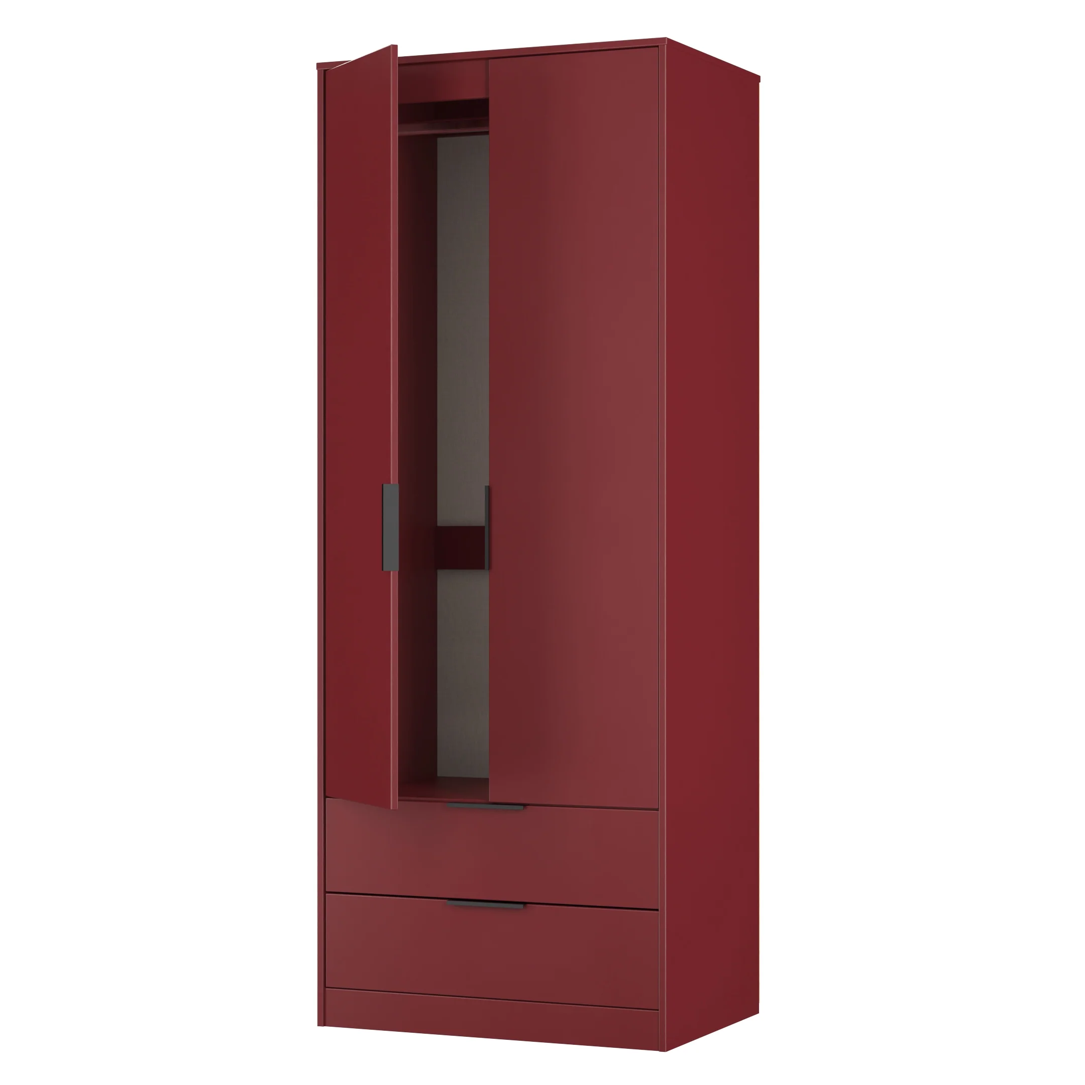 Havana Ready Assembled 2 Door 2 Drawer Wardrobe in Red Matt - Image 6