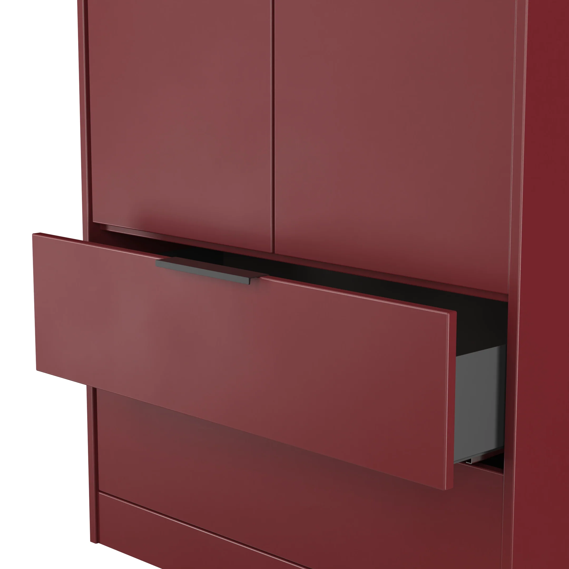 Havana Ready Assembled 2 Door 2 Drawer Wardrobe in Red Matt - Image 7