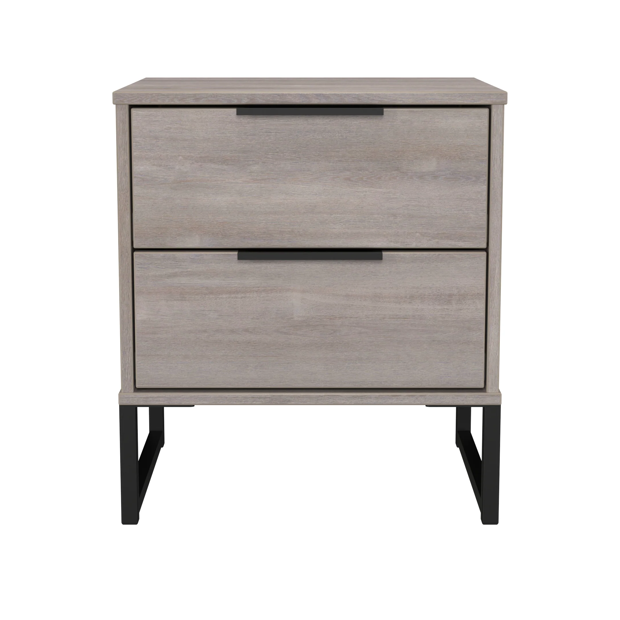 Havana Ready Assembled 2 Drawer Bedside Cabinet in Grey Oak - Image 2