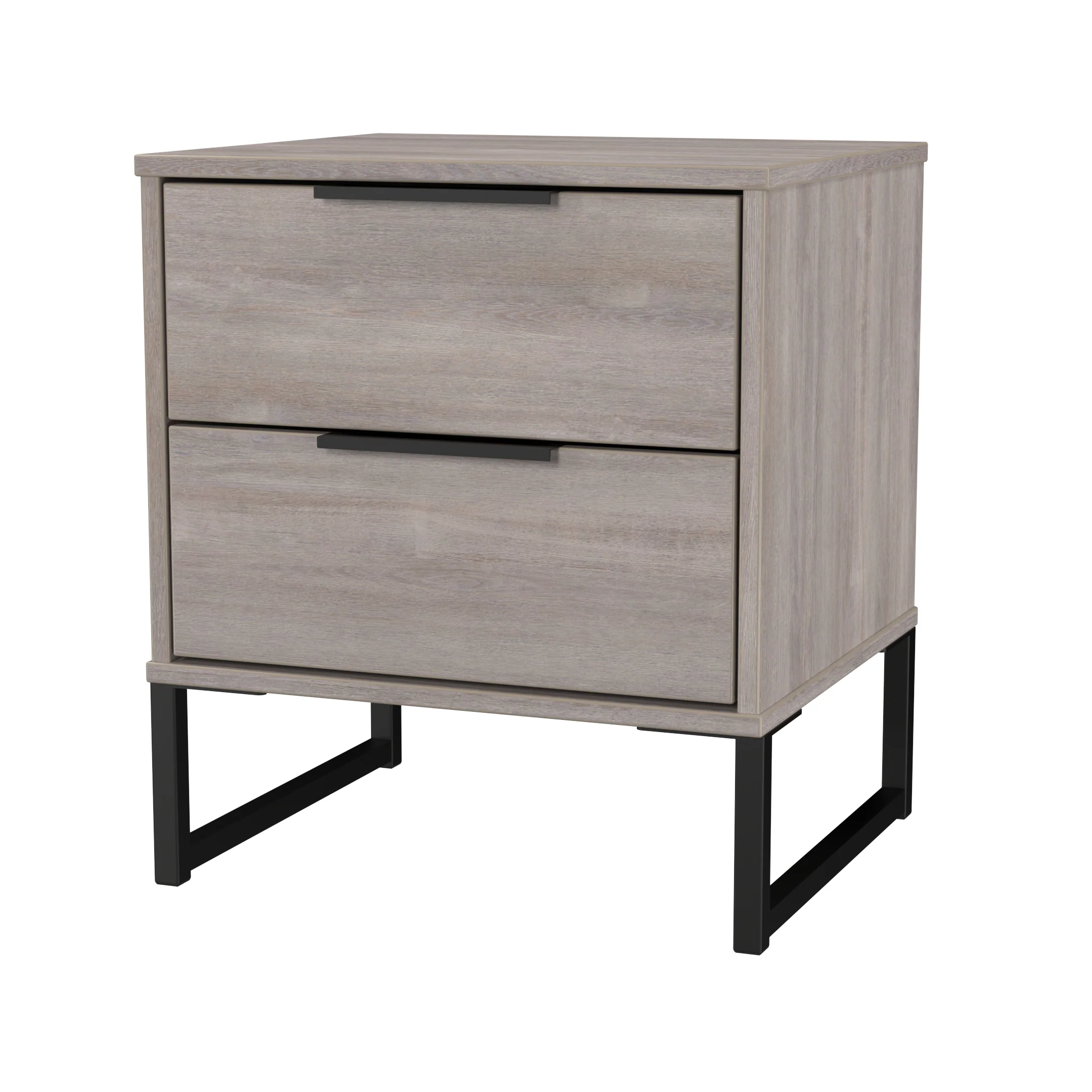 Havana Ready Assembled 2 Drawer Bedside Cabinet in Grey Oak - Image 4