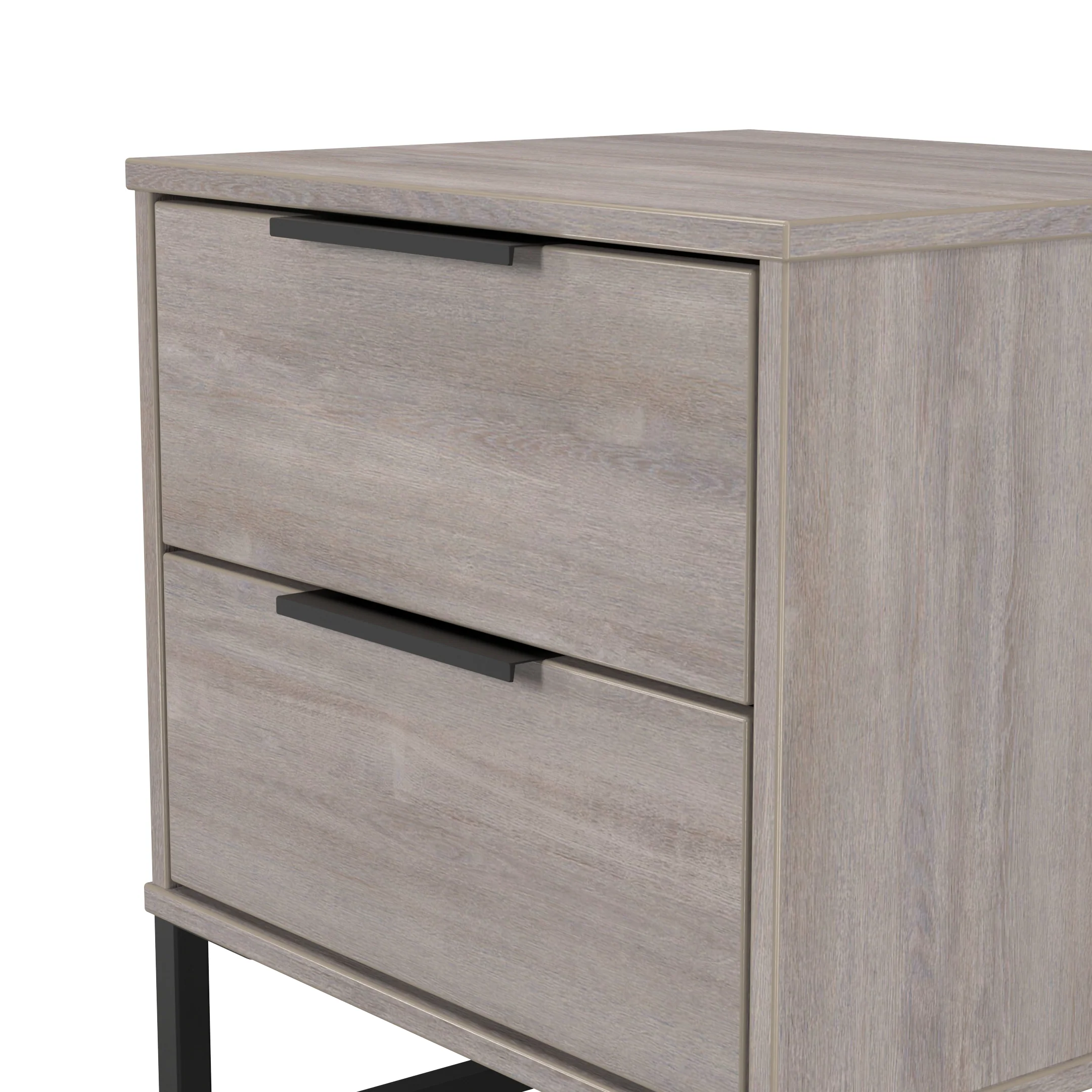 Havana Ready Assembled 2 Drawer Bedside Cabinet in Grey Oak - Image 5