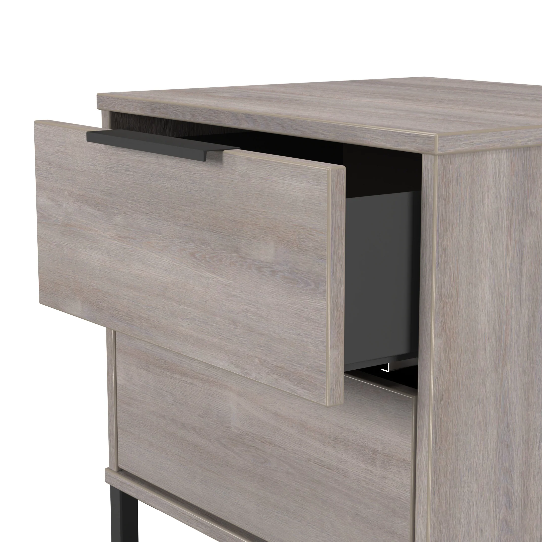 Havana Ready Assembled 2 Drawer Bedside Cabinet in Grey Oak - Image 6
