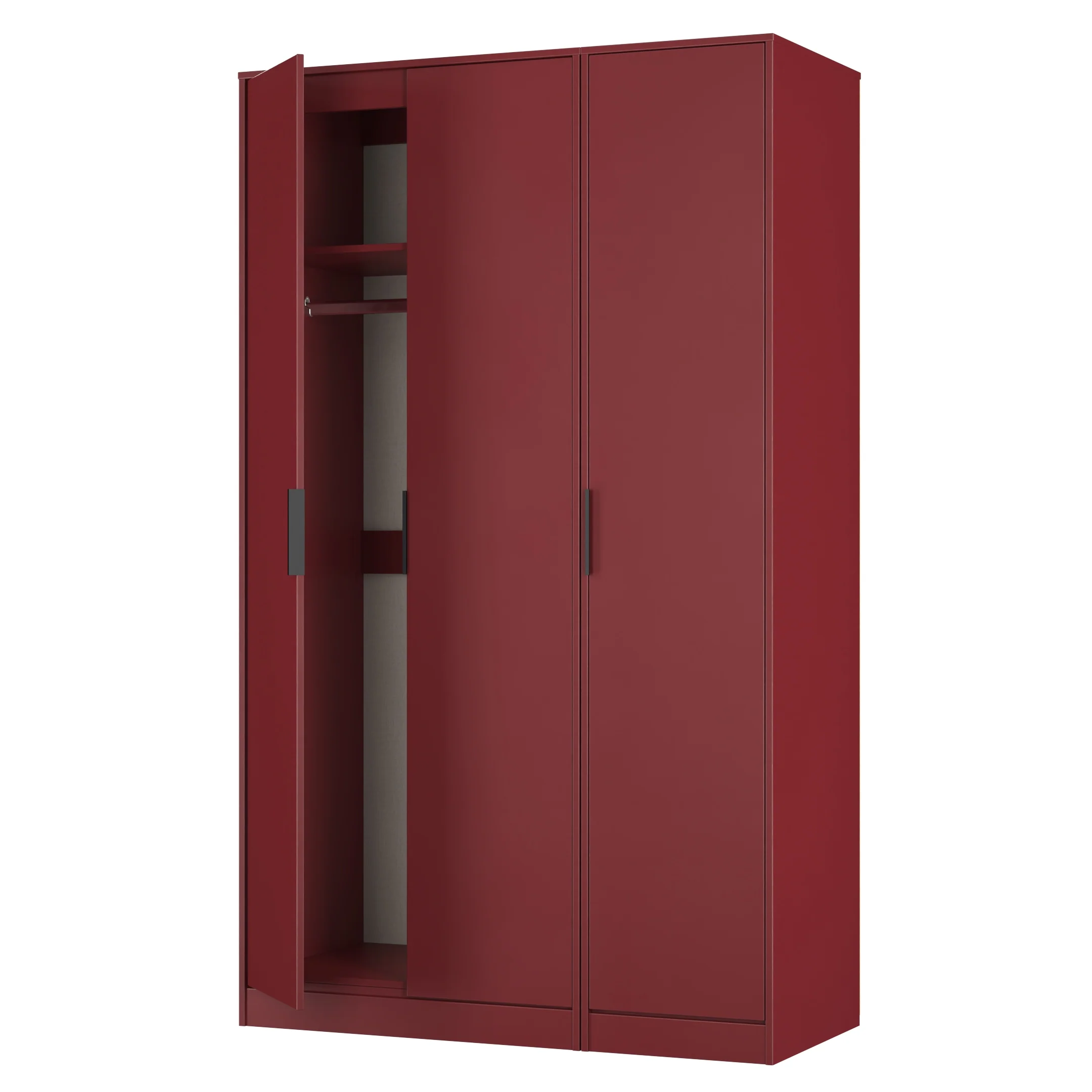 Havana Ready Assembled 3 Door Wardrobe in Red Matt - Image 6