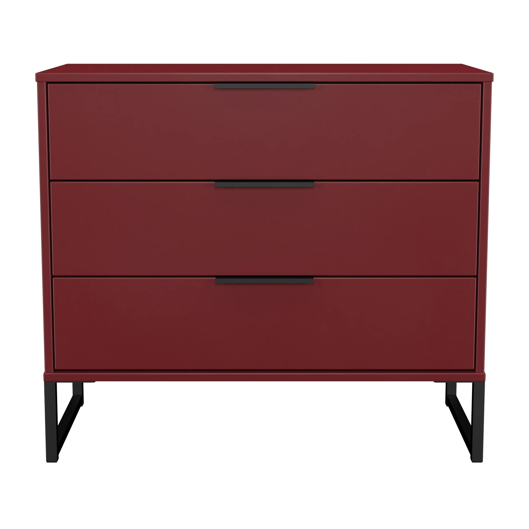Havana Ready Assembled 3 Drawer Chest in Red Matt - Image 2