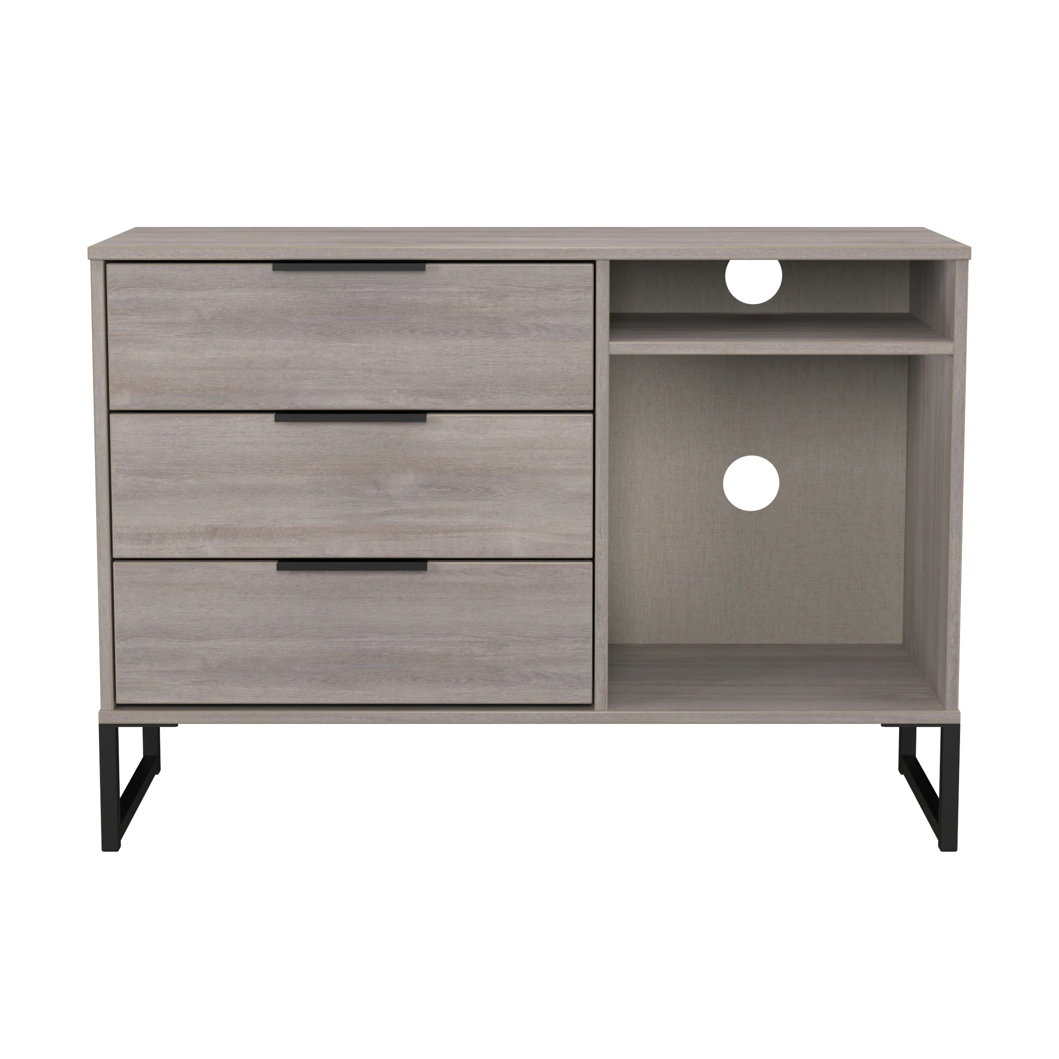 Havana Ready Assembled 3 Drawer TV Unit in Grey Oak - Image 2