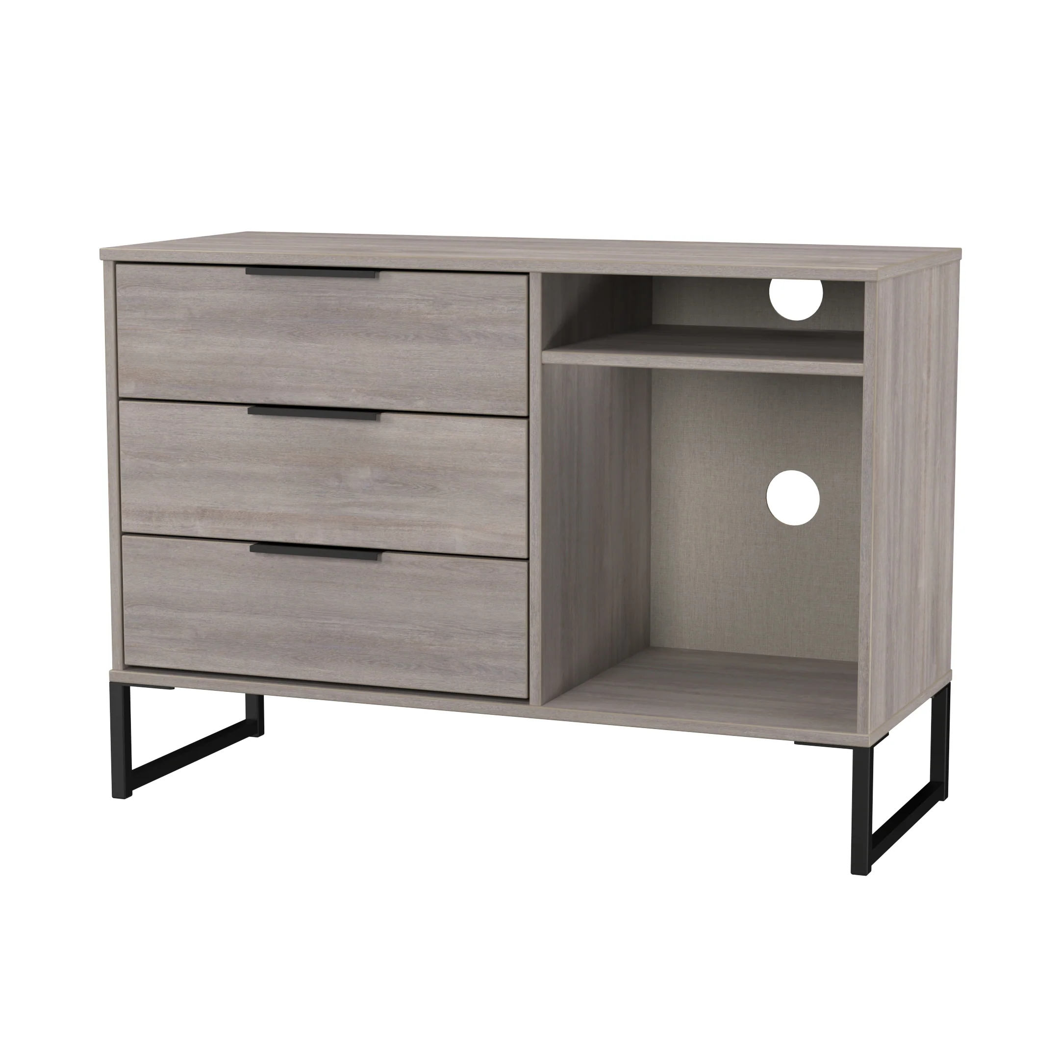 Havana Ready Assembled 3 Drawer TV Unit in Grey Oak - Image 4