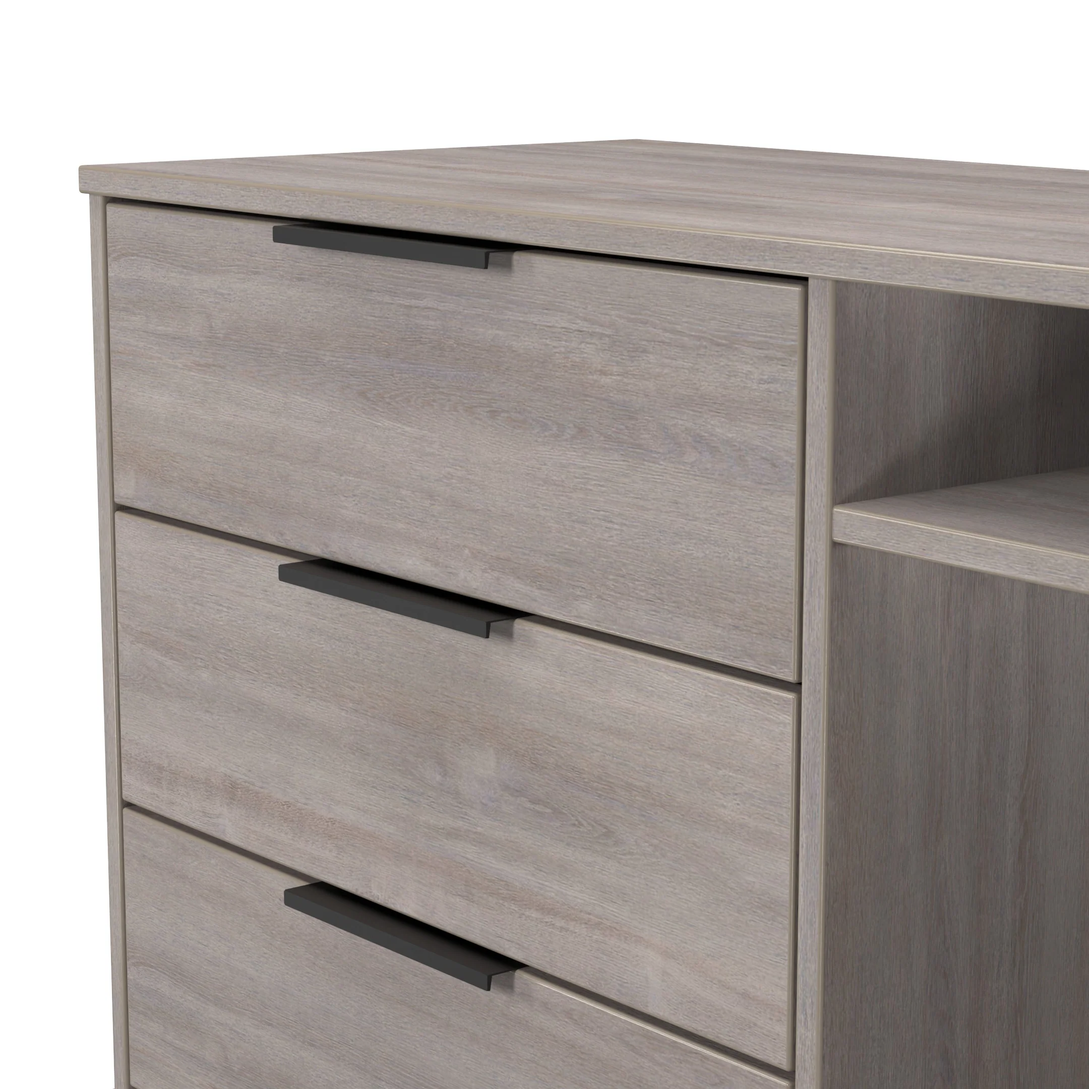 Havana Ready Assembled 3 Drawer TV Unit in Grey Oak - Image 5