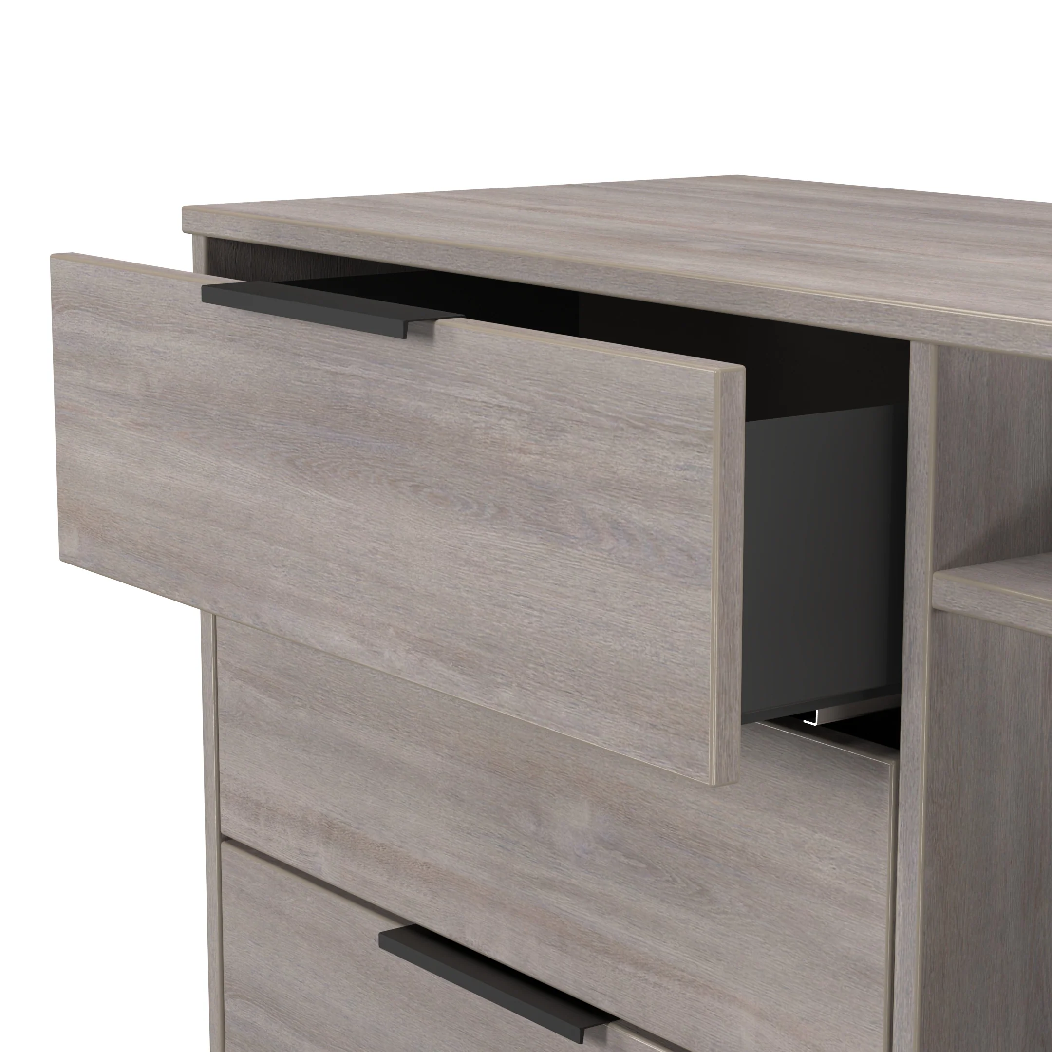 Havana Ready Assembled 3 Drawer TV Unit in Grey Oak - Image 6