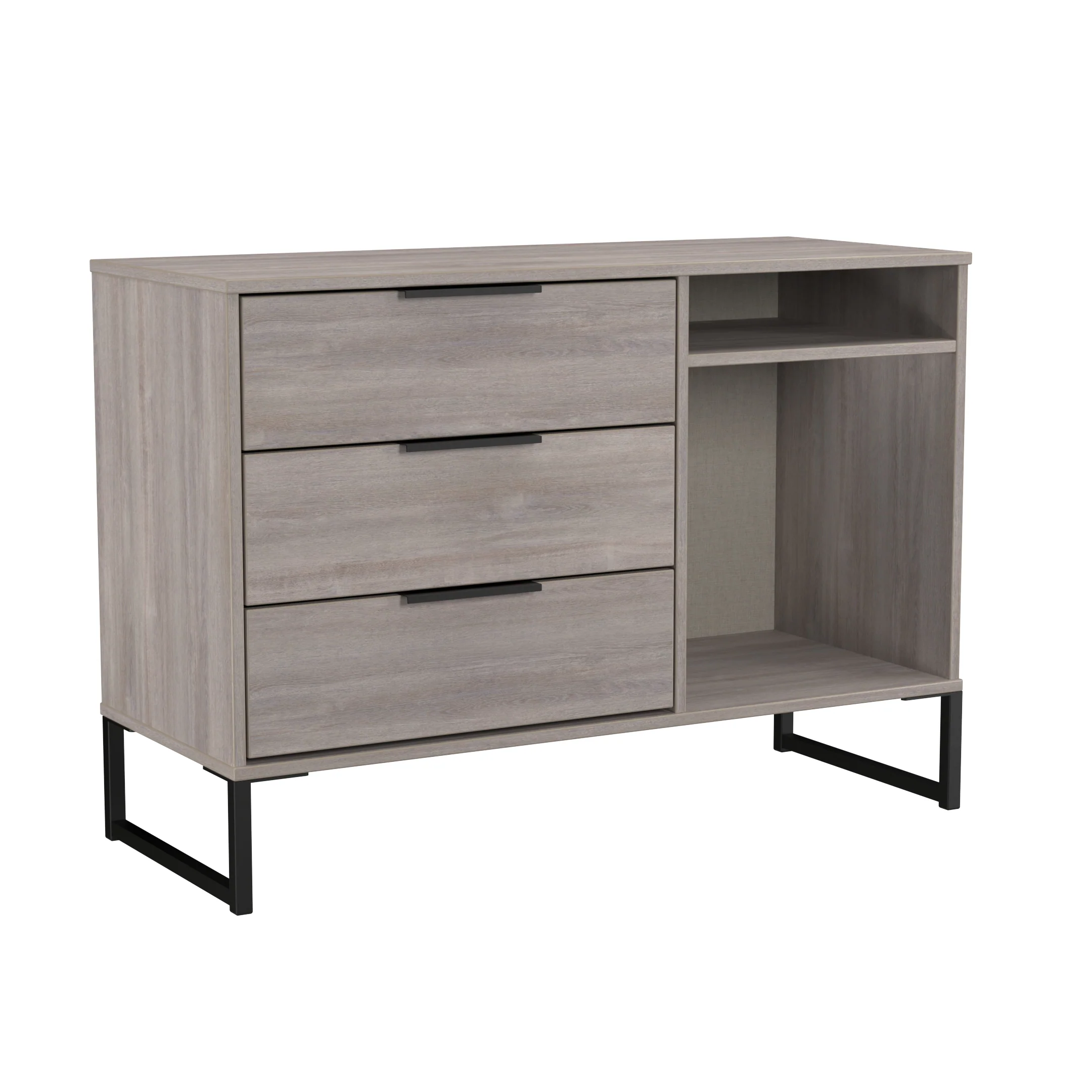 Havana Ready Assembled 3 Drawer TV Unit in Grey Oak - Image 7