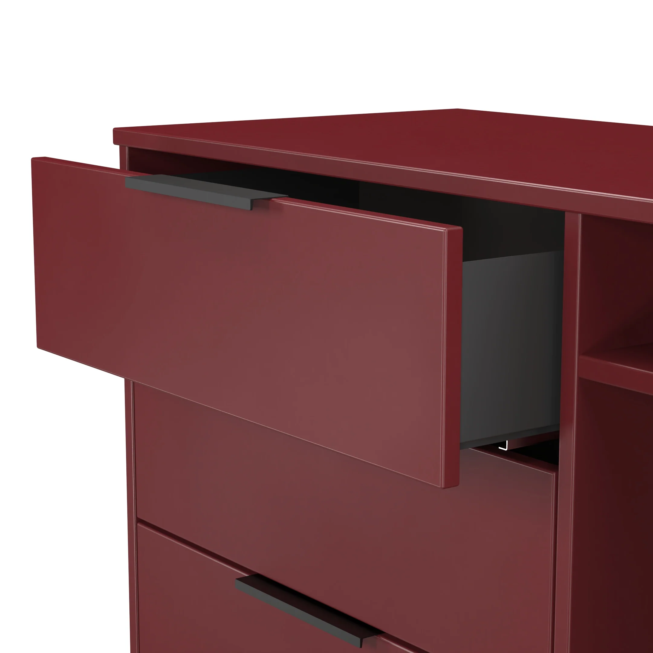 Havana Ready Assembled 3 Drawer TV Unit in Red Matt - Image 6