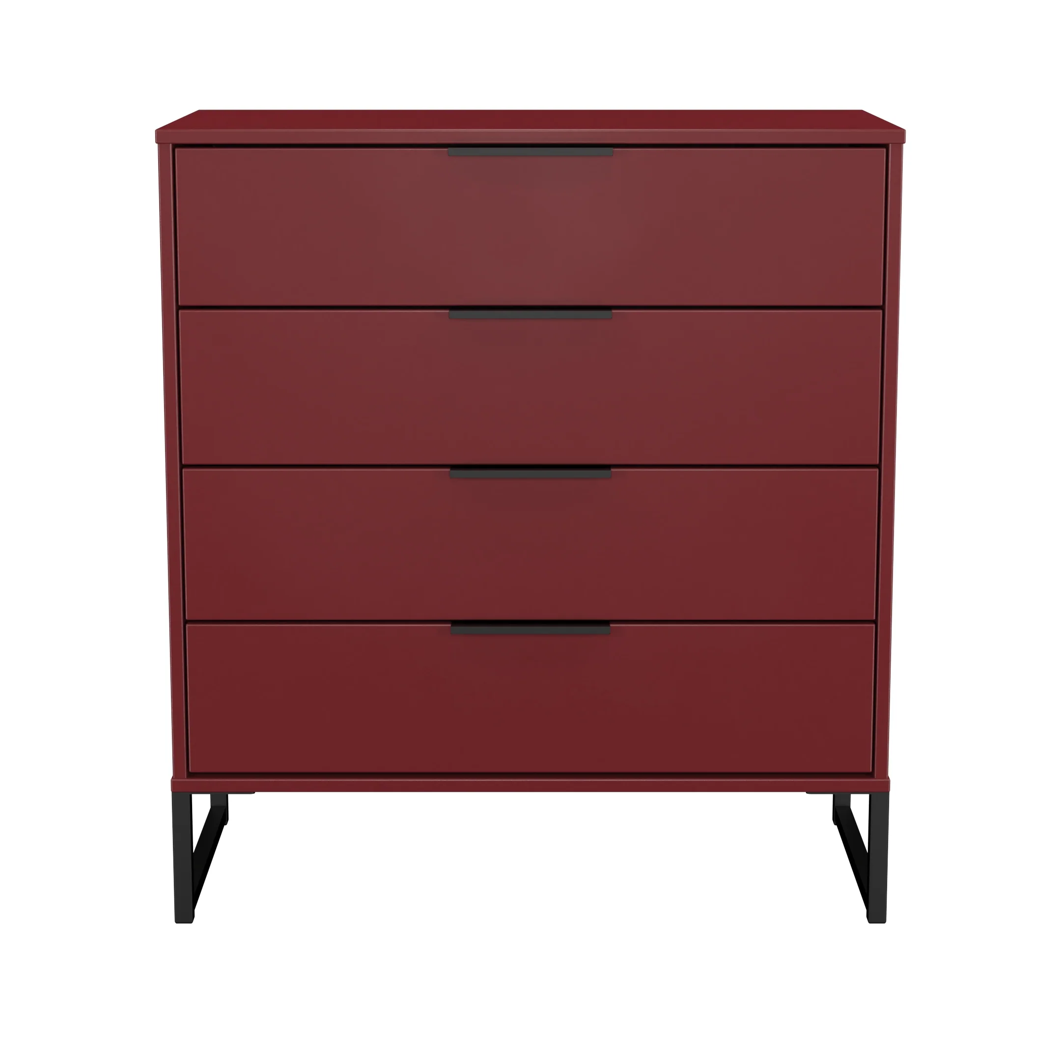 Havana Ready Assembled 4 Drawer Chest in Red Matt - Image 2