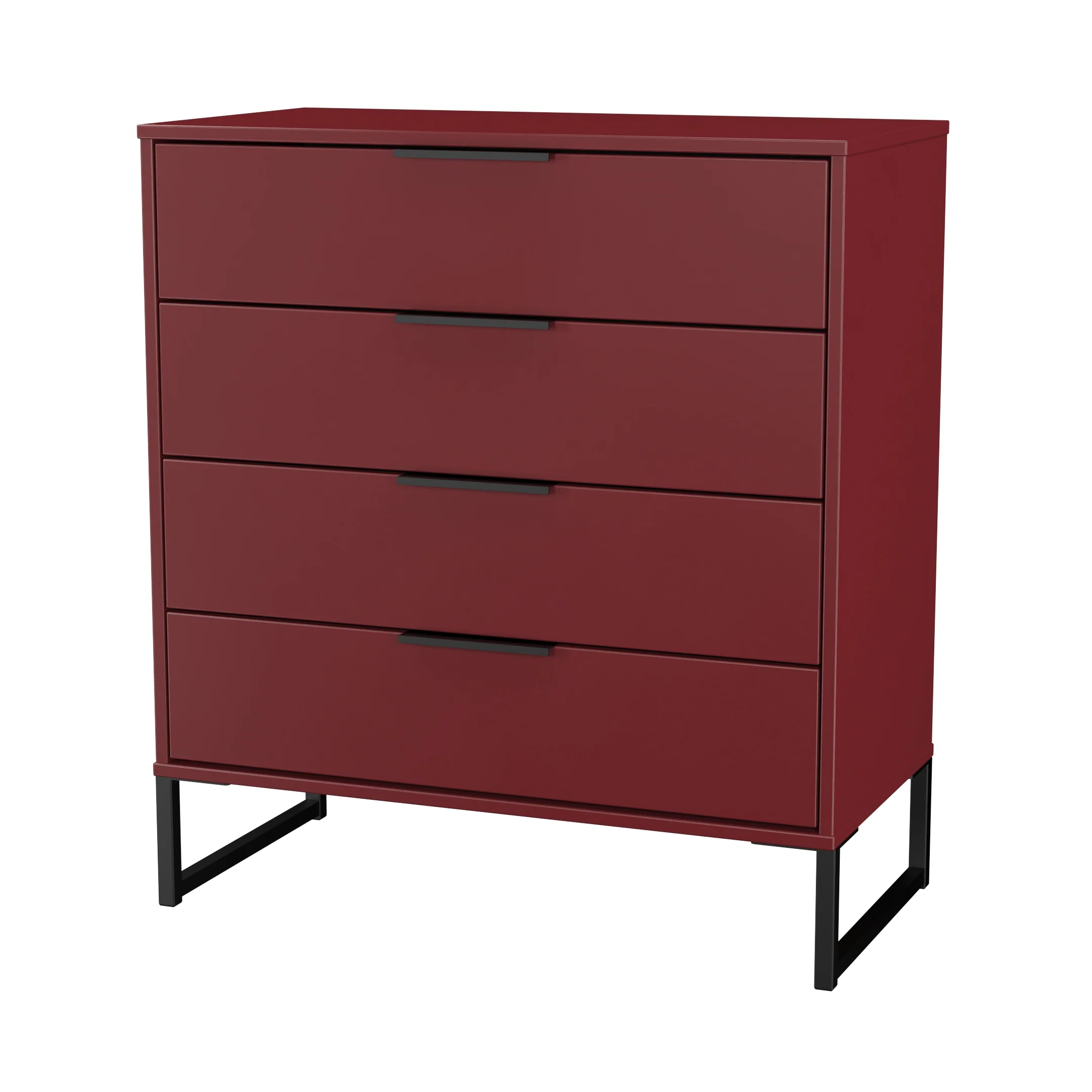 Havana Ready Assembled 4 Drawer Chest in Red Matt - Image 4