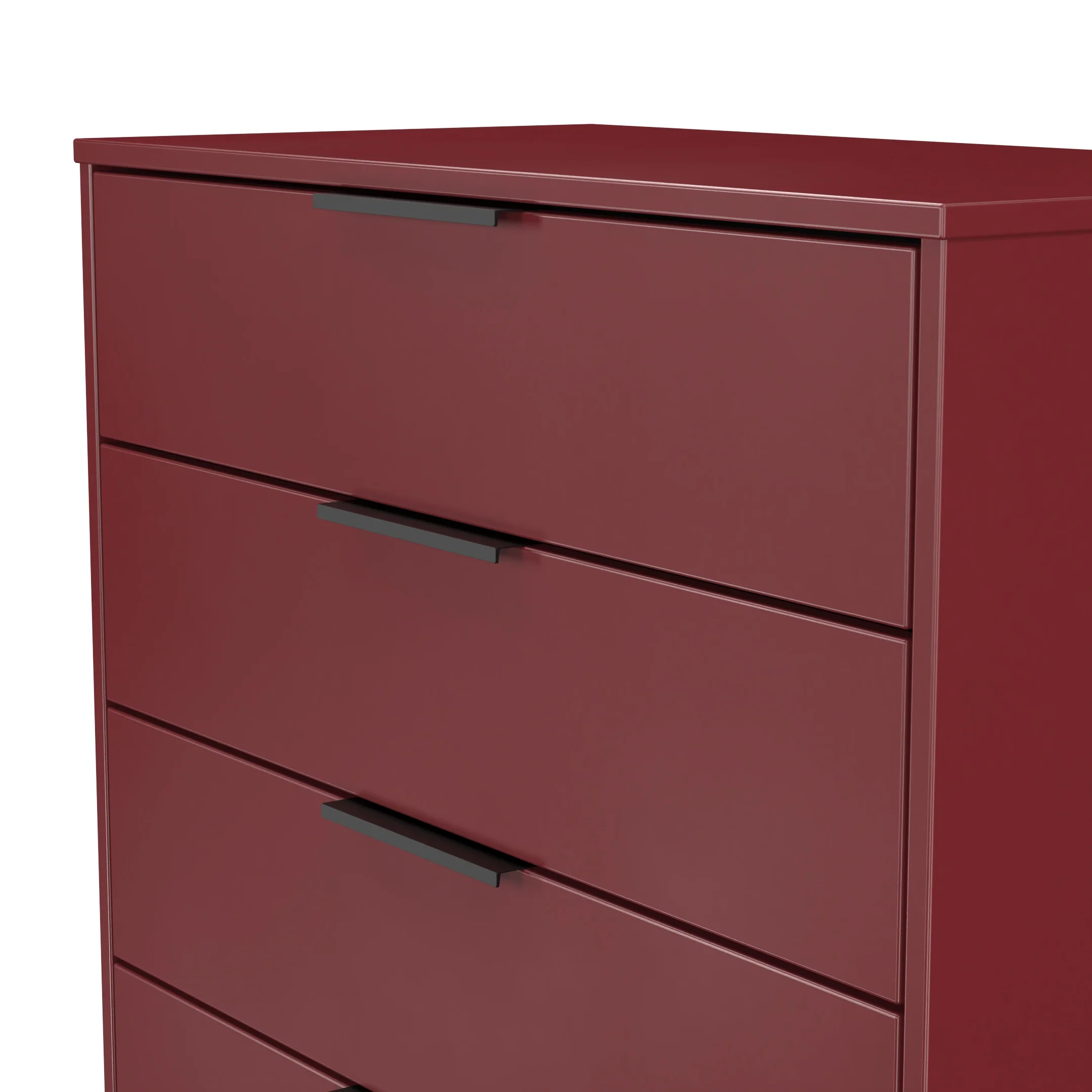 Havana Ready Assembled 4 Drawer Chest in Red Matt - Image 5