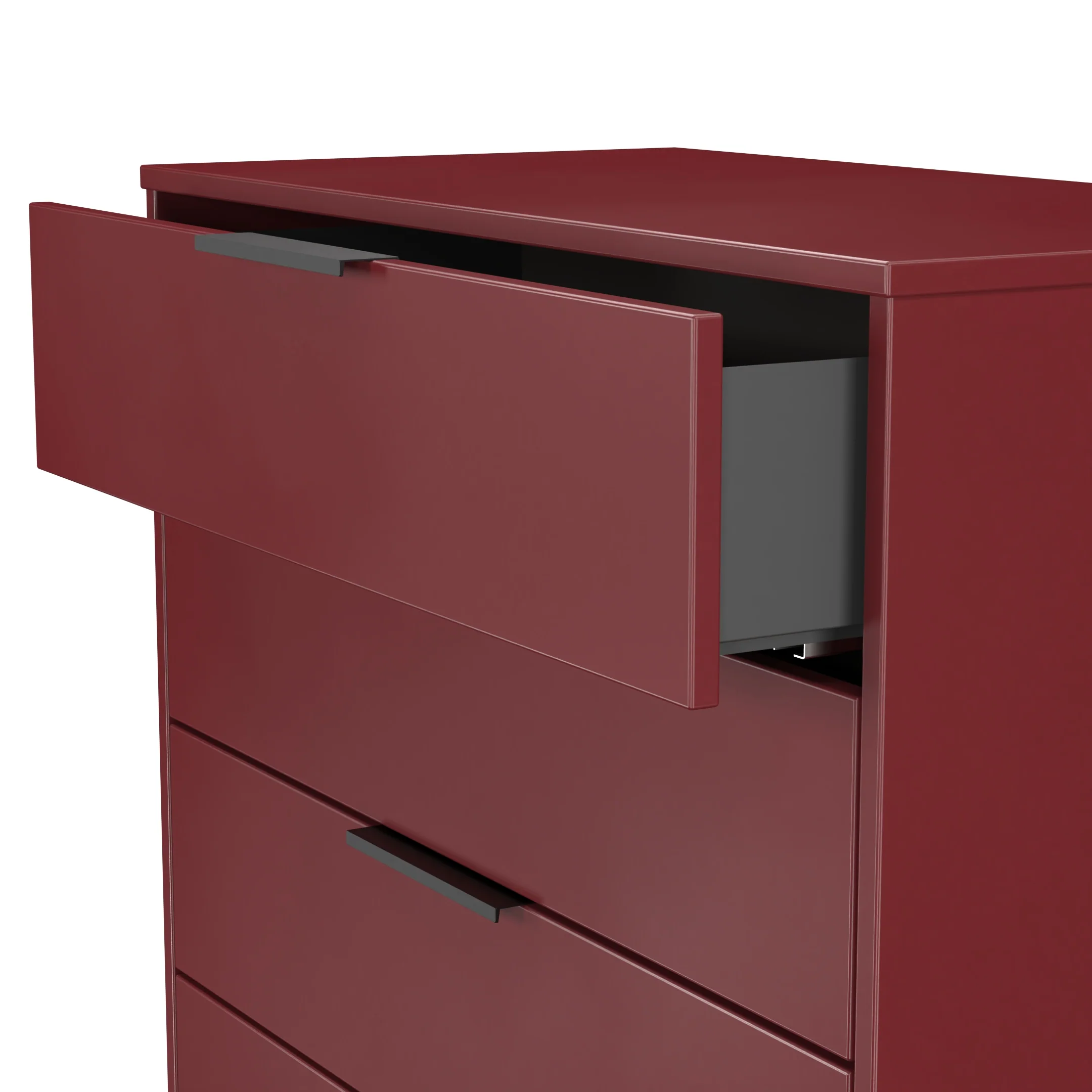 Havana Ready Assembled 4 Drawer Chest in Red Matt - Image 6