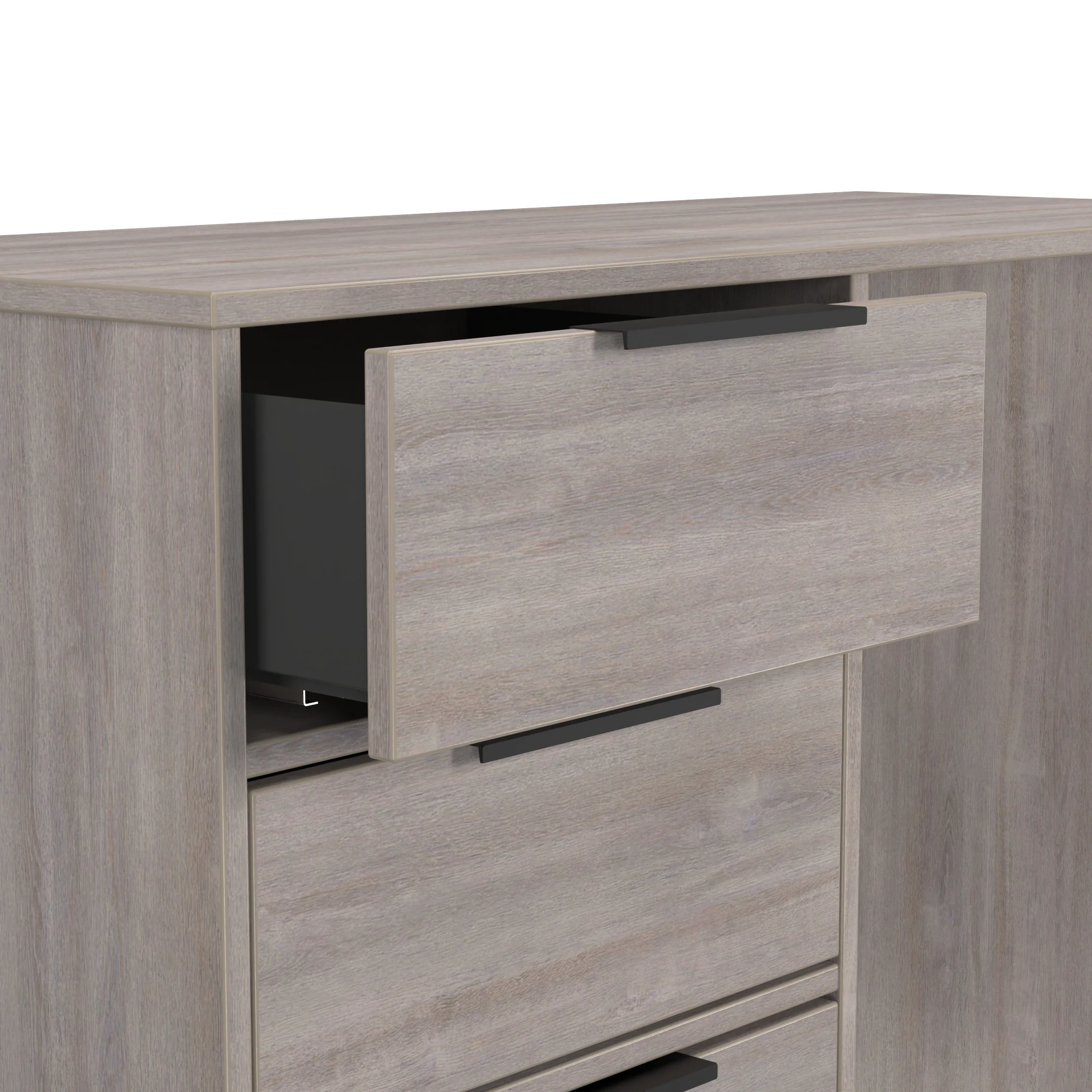 Havana Ready Assembled 4 Drawer Vanity in Grey Oak - Image 6