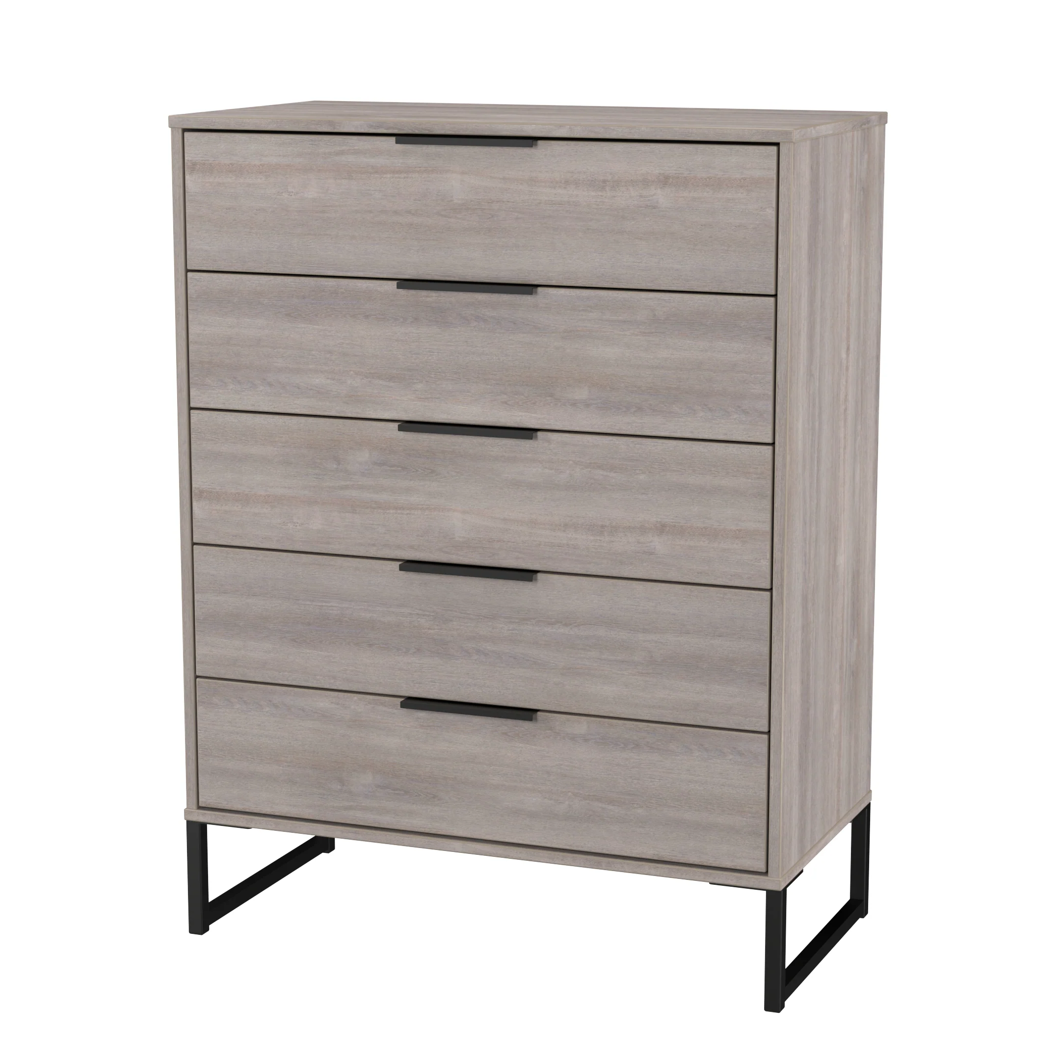 Havana Ready Assembled 5 Drawer Chest in Grey Oak - Image 4