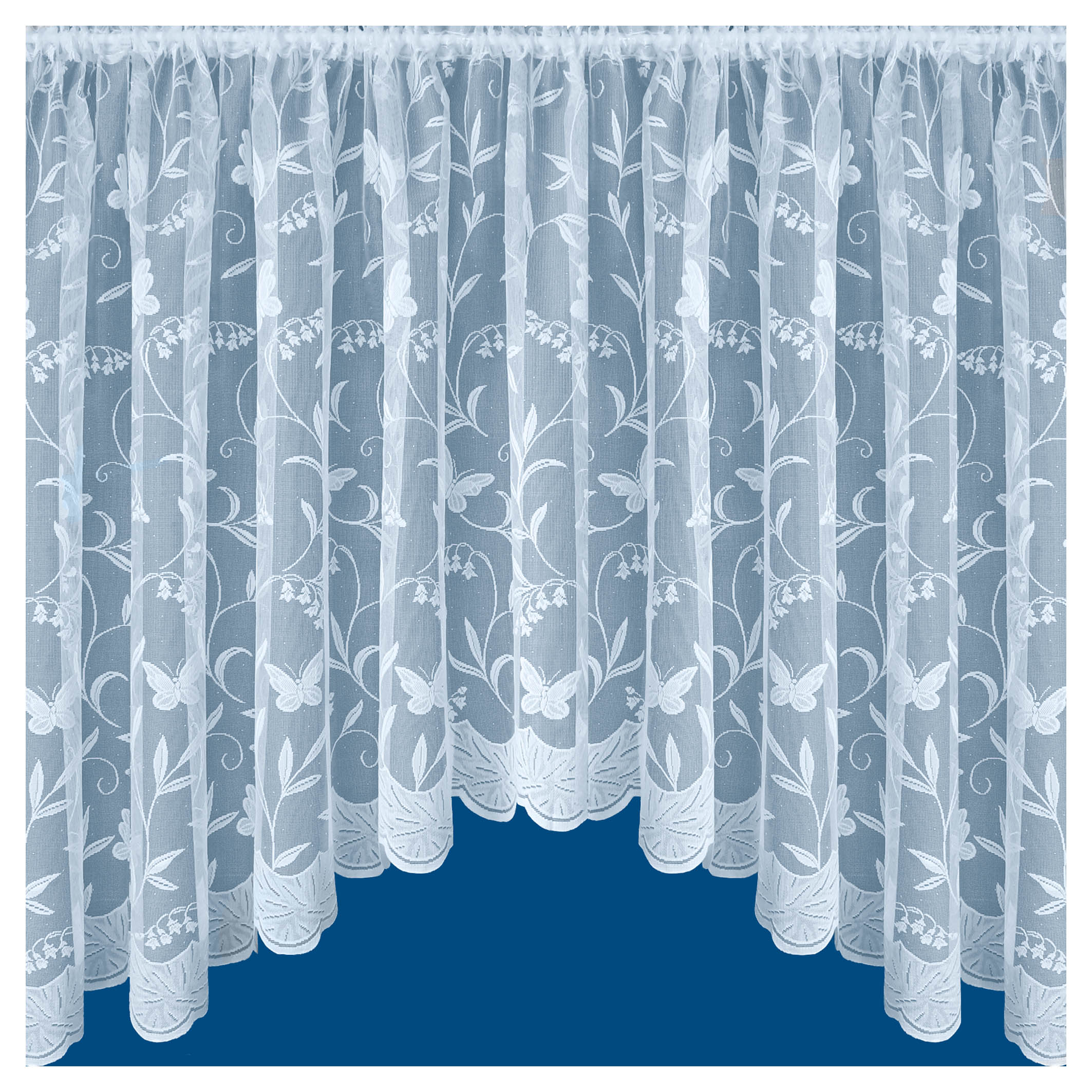 Hawaii Lace Floral White Net Jardiniere with Butterflies