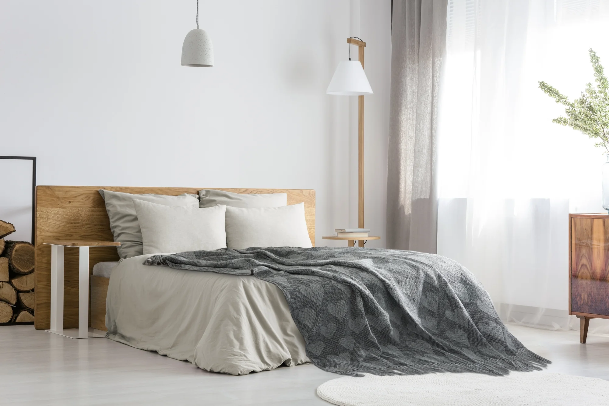 Heart - Recycled Cotton Throw With Heart Design In Grey (70" x 100") - Image 5