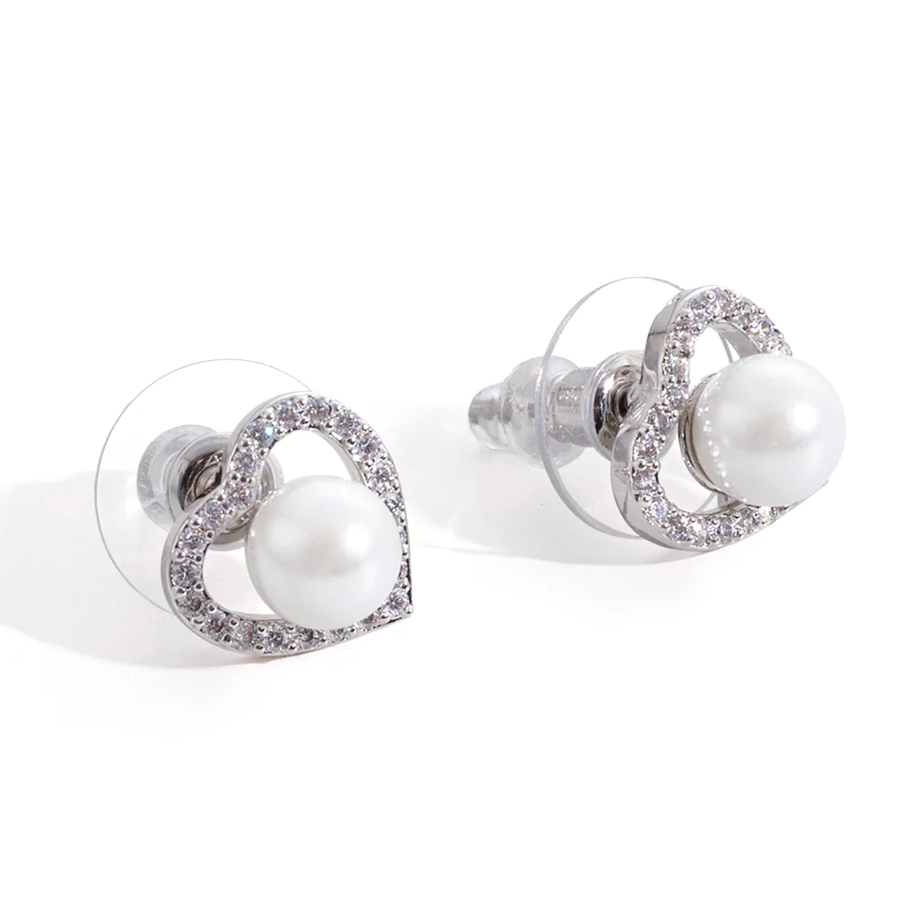 Heart-Shaped Stud Earrings - Image 4