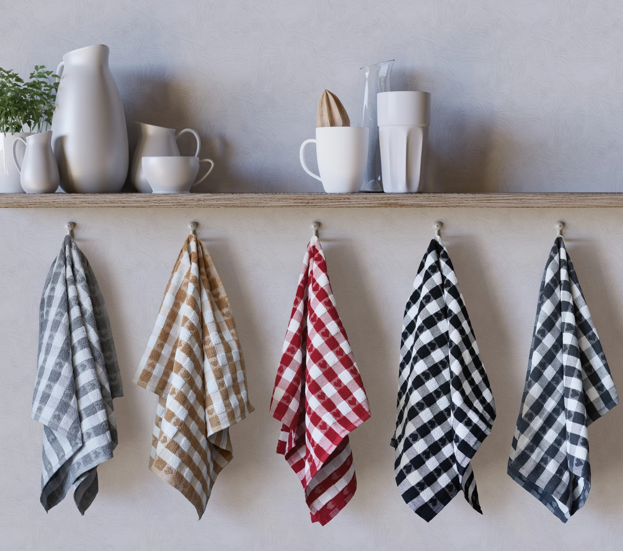 Hearts - Jumbo Heavy Weight Check Tea Towel with Heart Detail in Silver - Image 3
