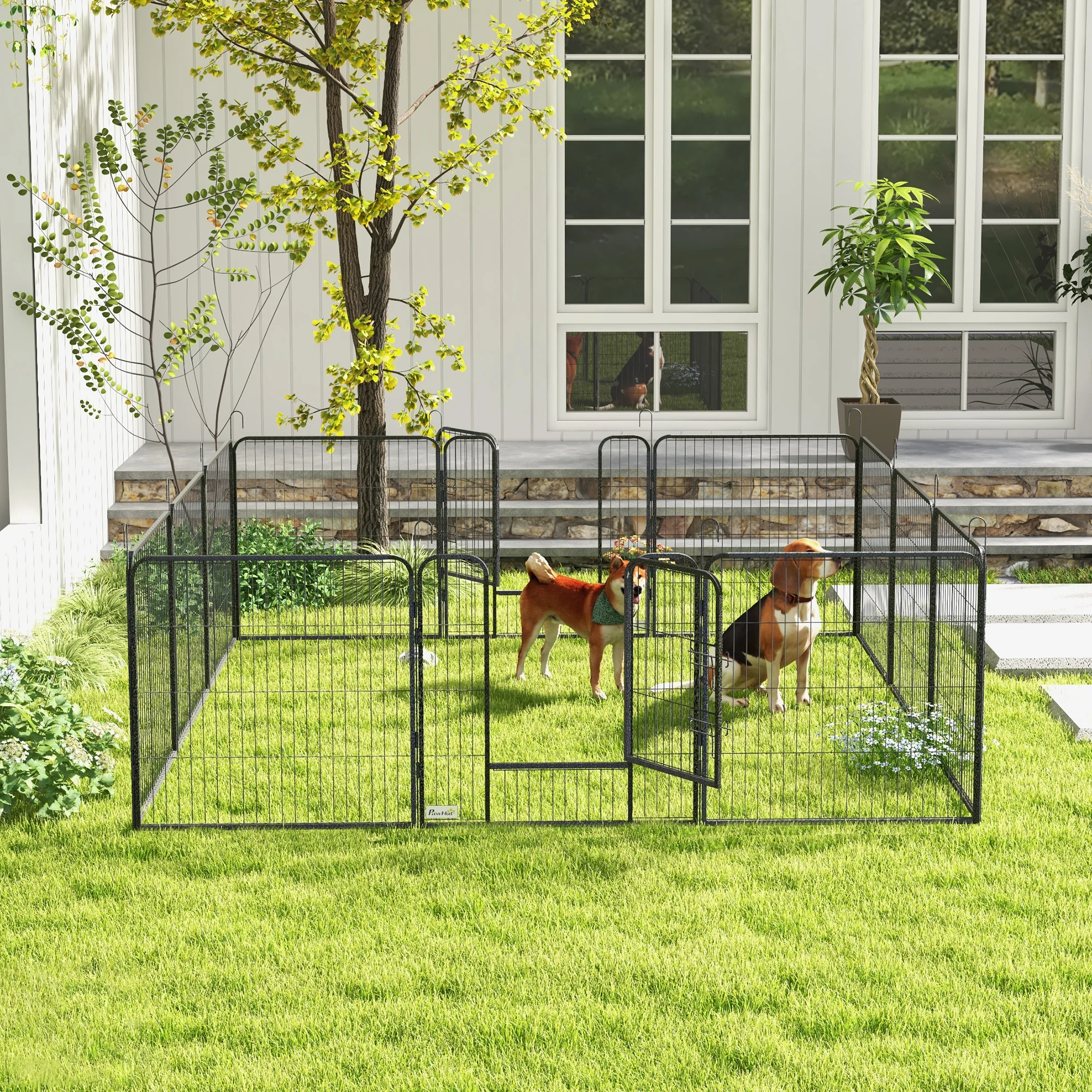 Heavy Duty Puppy Play Pen, 12 Panels Pet Exercise Pen, for Indoors, Outdoors - Image 8