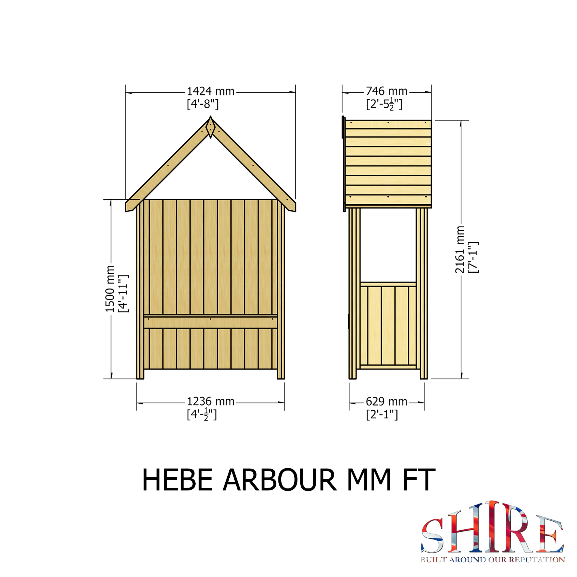 Hebe Pressure Treated Arbour - Image 3