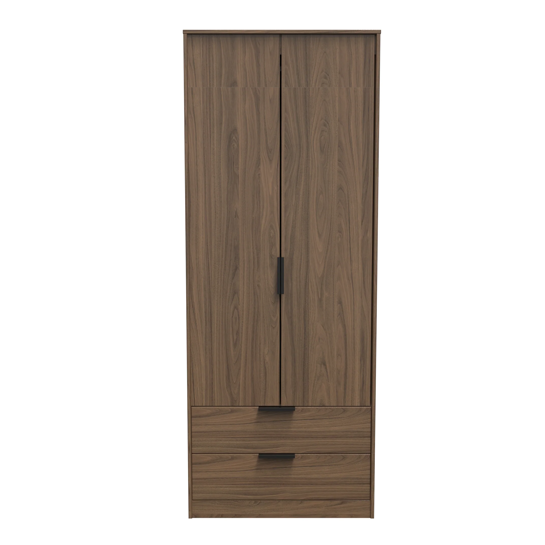 Helsinki Ready Assembled 2 Door 2 Drawer Wardrobe in Carini Walnut