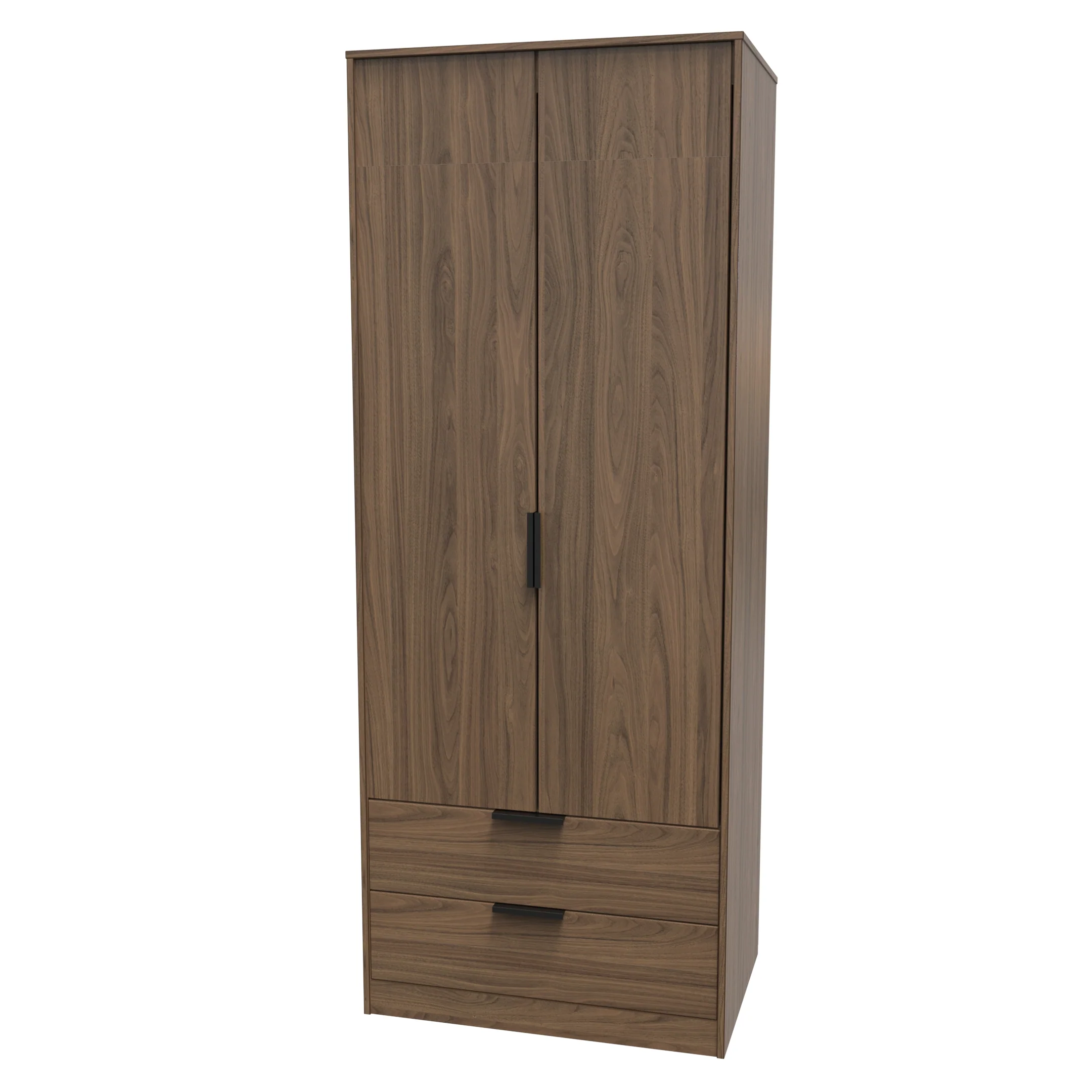 Helsinki Ready Assembled 2 Door 2 Drawer Wardrobe in Carini Walnut - Image 3