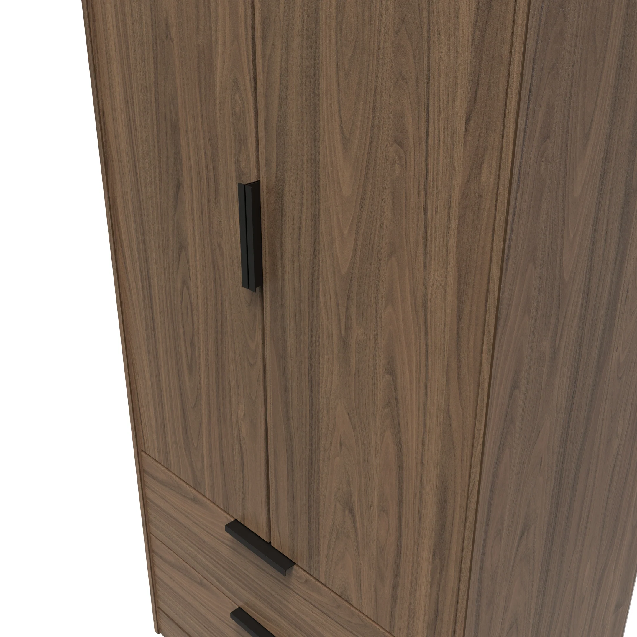 Helsinki Ready Assembled 2 Door 2 Drawer Wardrobe in Carini Walnut - Image 4