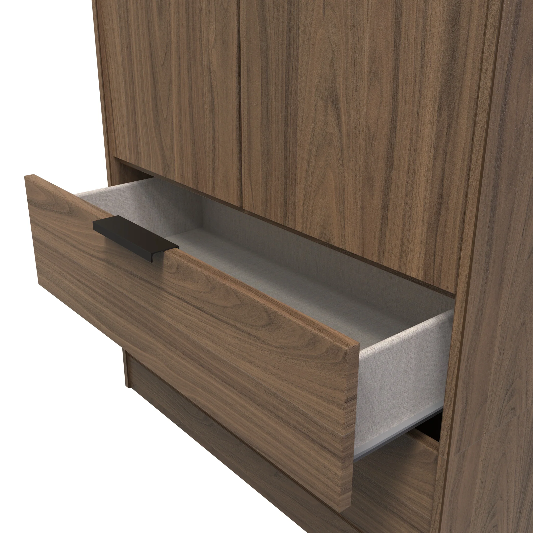 Helsinki Ready Assembled 2 Door 2 Drawer Wardrobe in Carini Walnut - Image 6