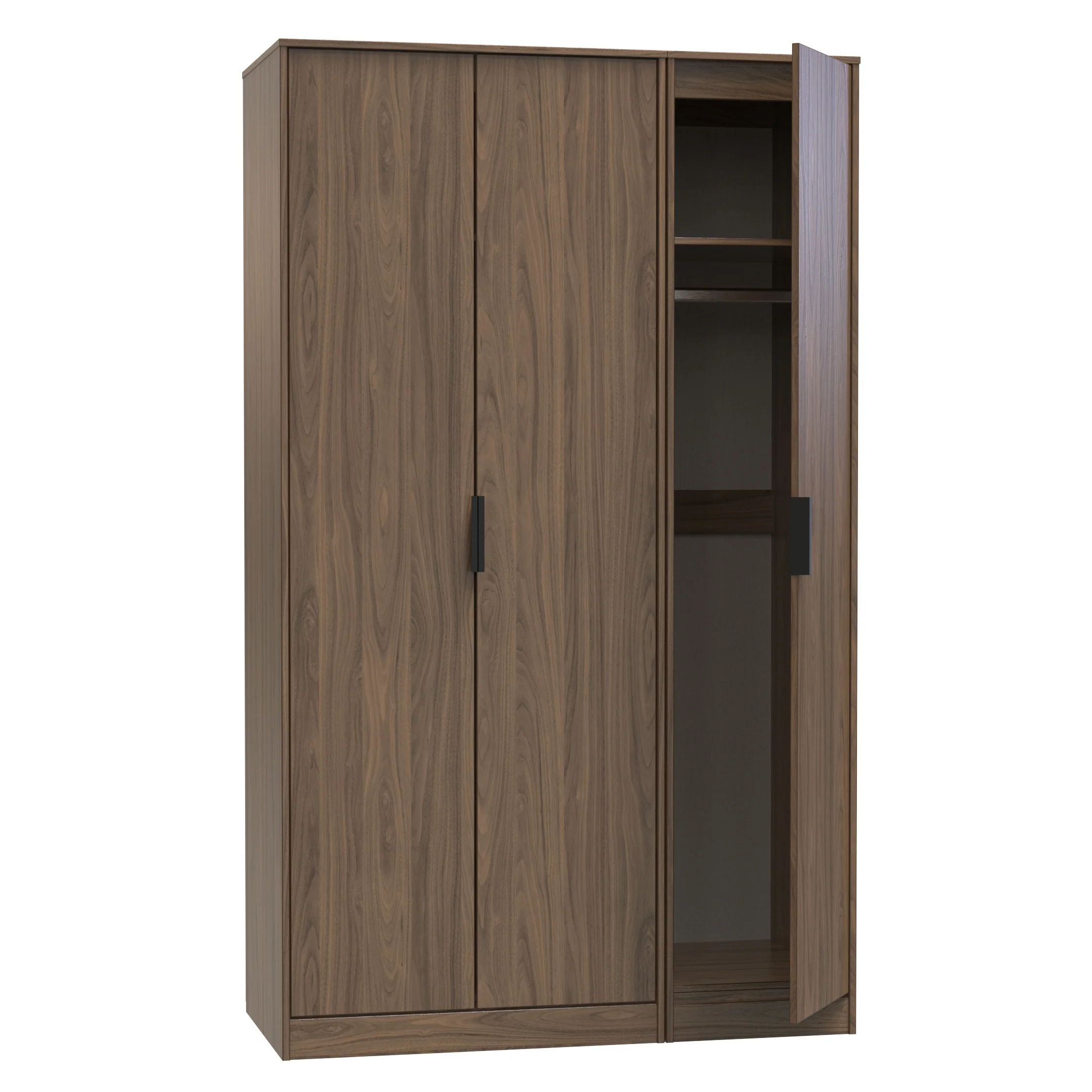 Helsinki Ready Assembled 3 Door Wardrobe in Carini Walnut - Image 6