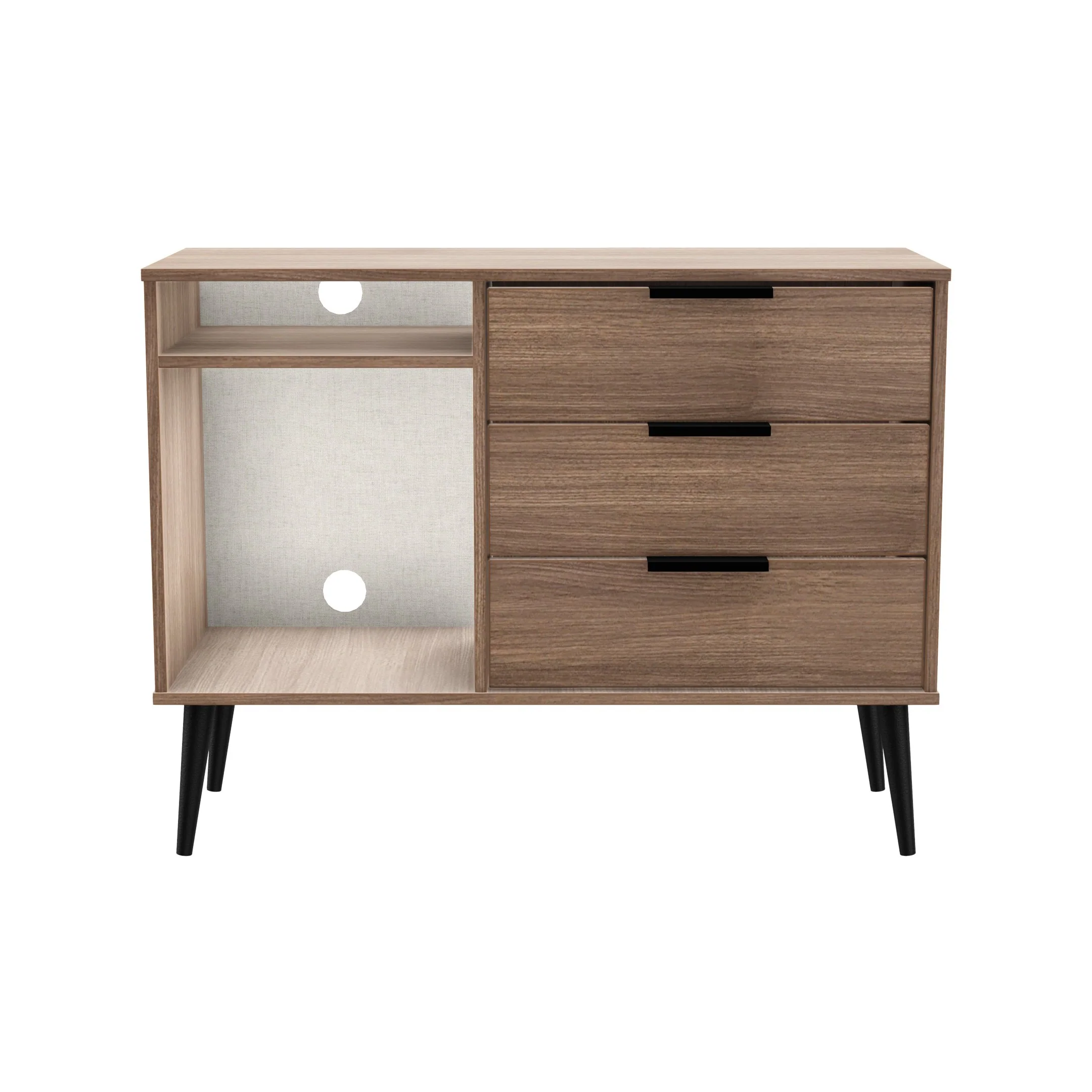 Helsinki Ready Assembled 3 Drawer TV Unit in Carini Walnut - Image 2