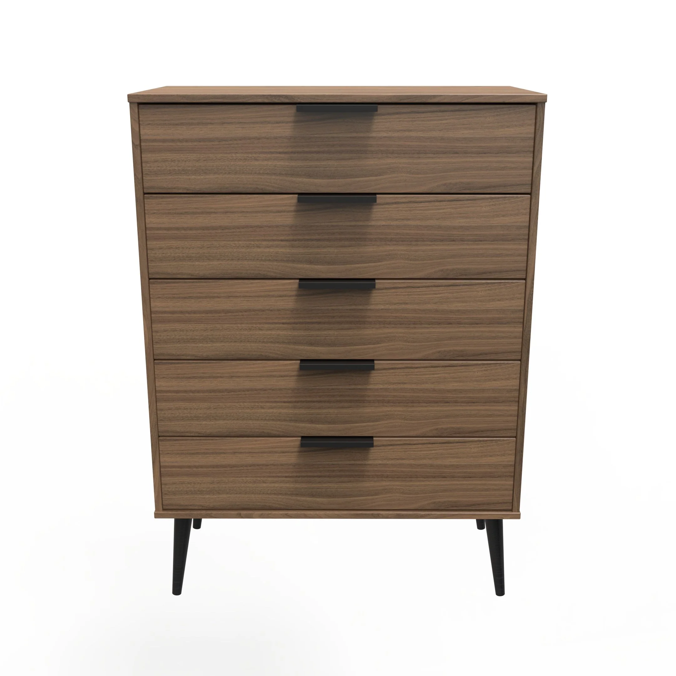 Helsinki Ready Assembled 5 Drawer Chest in Carini Walnut