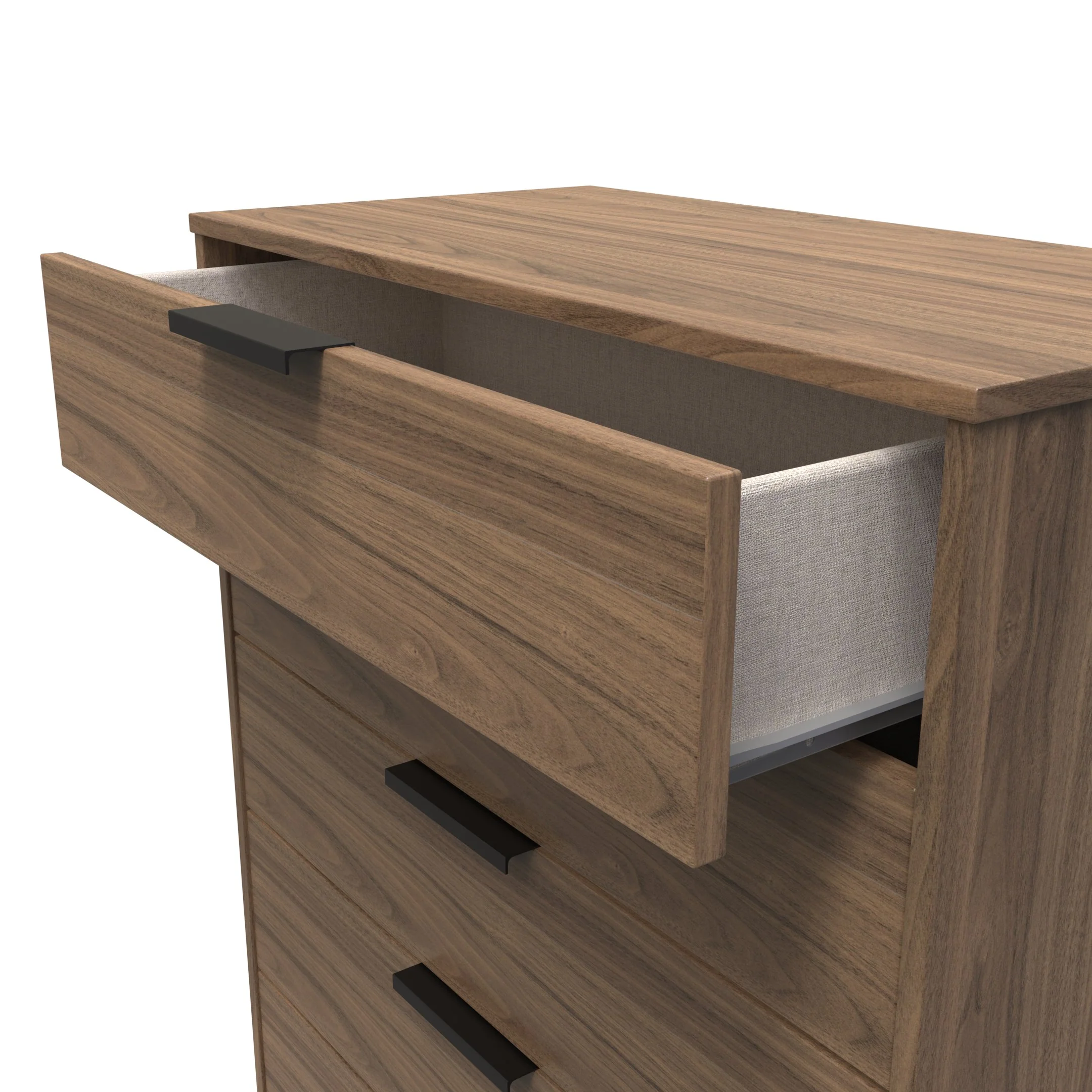 Helsinki Ready Assembled 5 Drawer Chest in Carini Walnut - Image 5