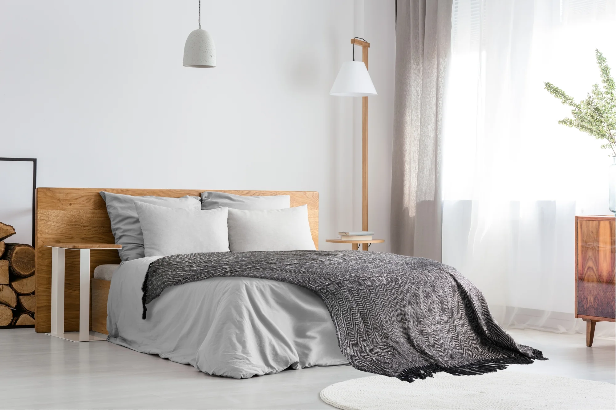 Herringbone - Recycled Cotton Throw in Black (70" x 100") - Image 6