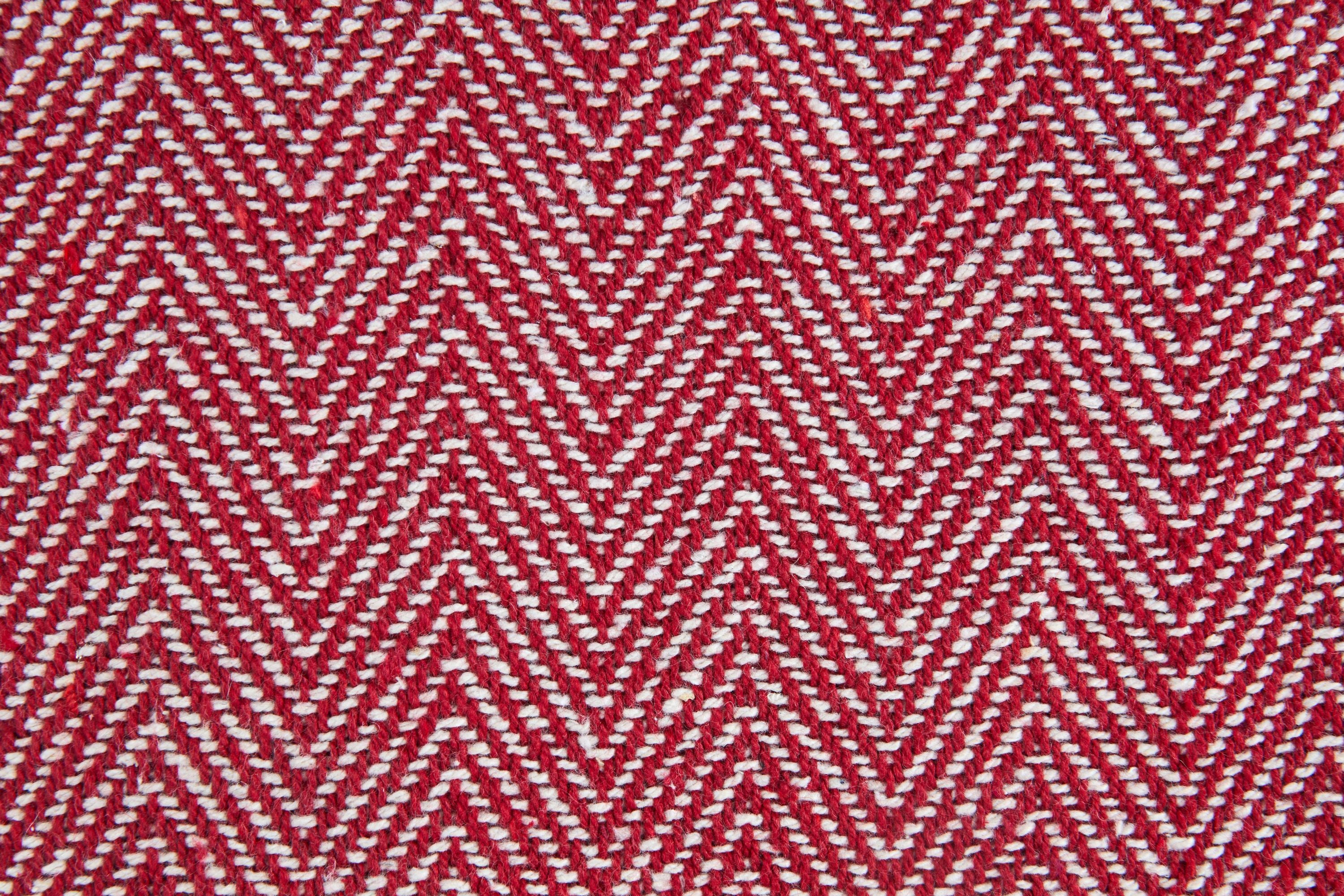 Herringbone - Recycled Cotton Throw In  Red (50x60") - Image 2