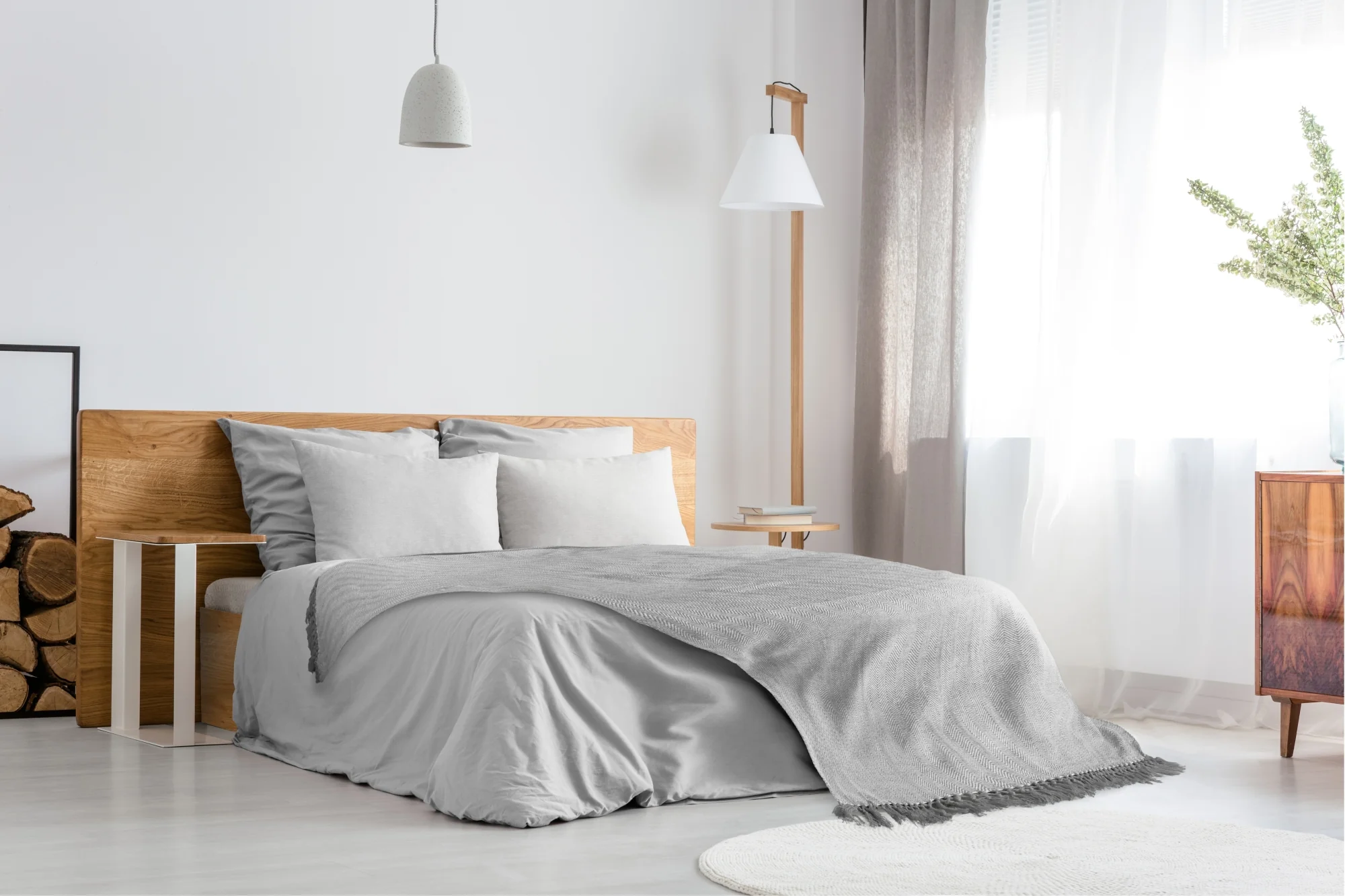 Herringbone - Recycled Cotton Throw In Silver (90x100") - Image 7