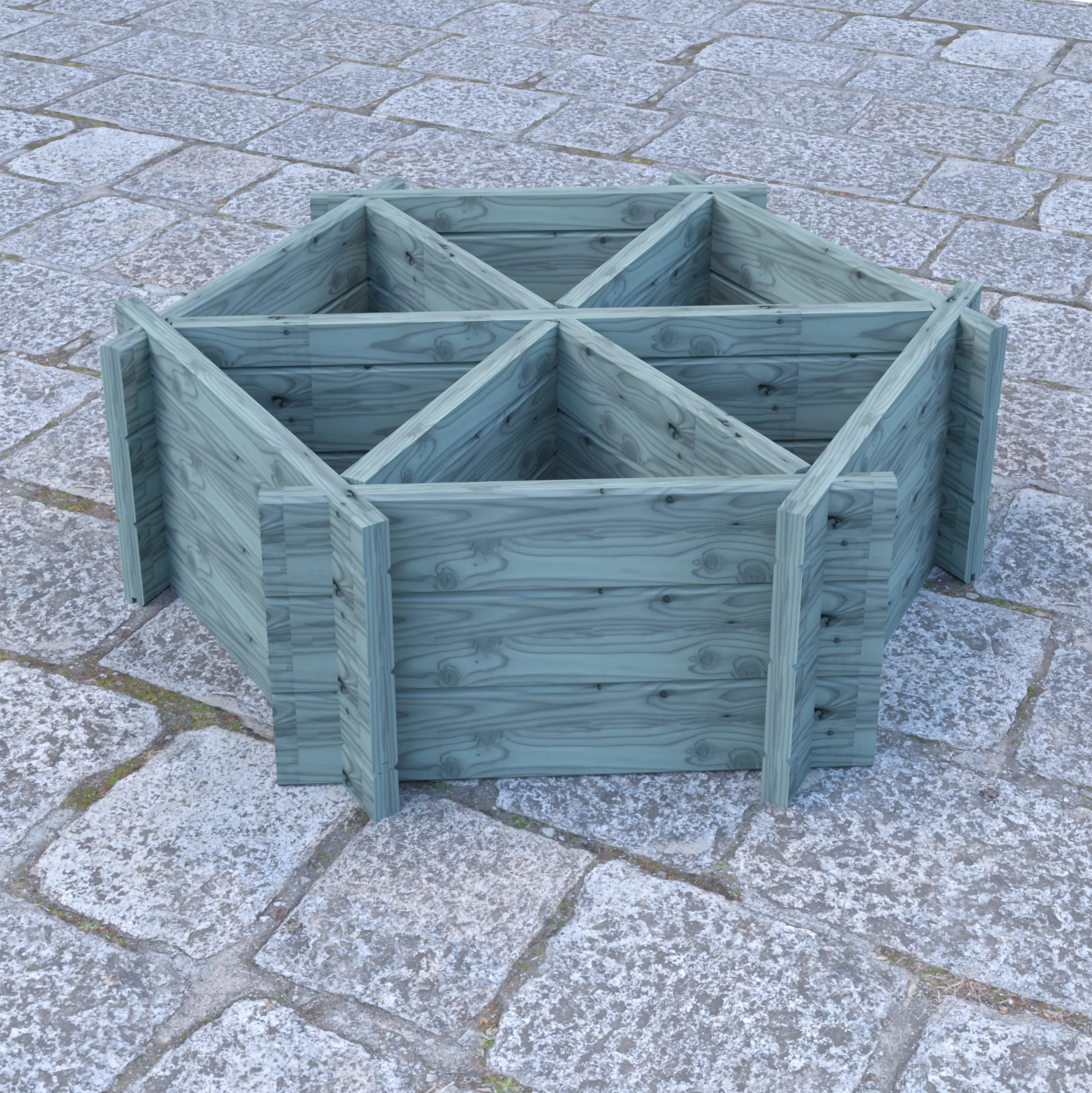 Hexagonal Planter Pressure Treated With 6 Segments - Image 4