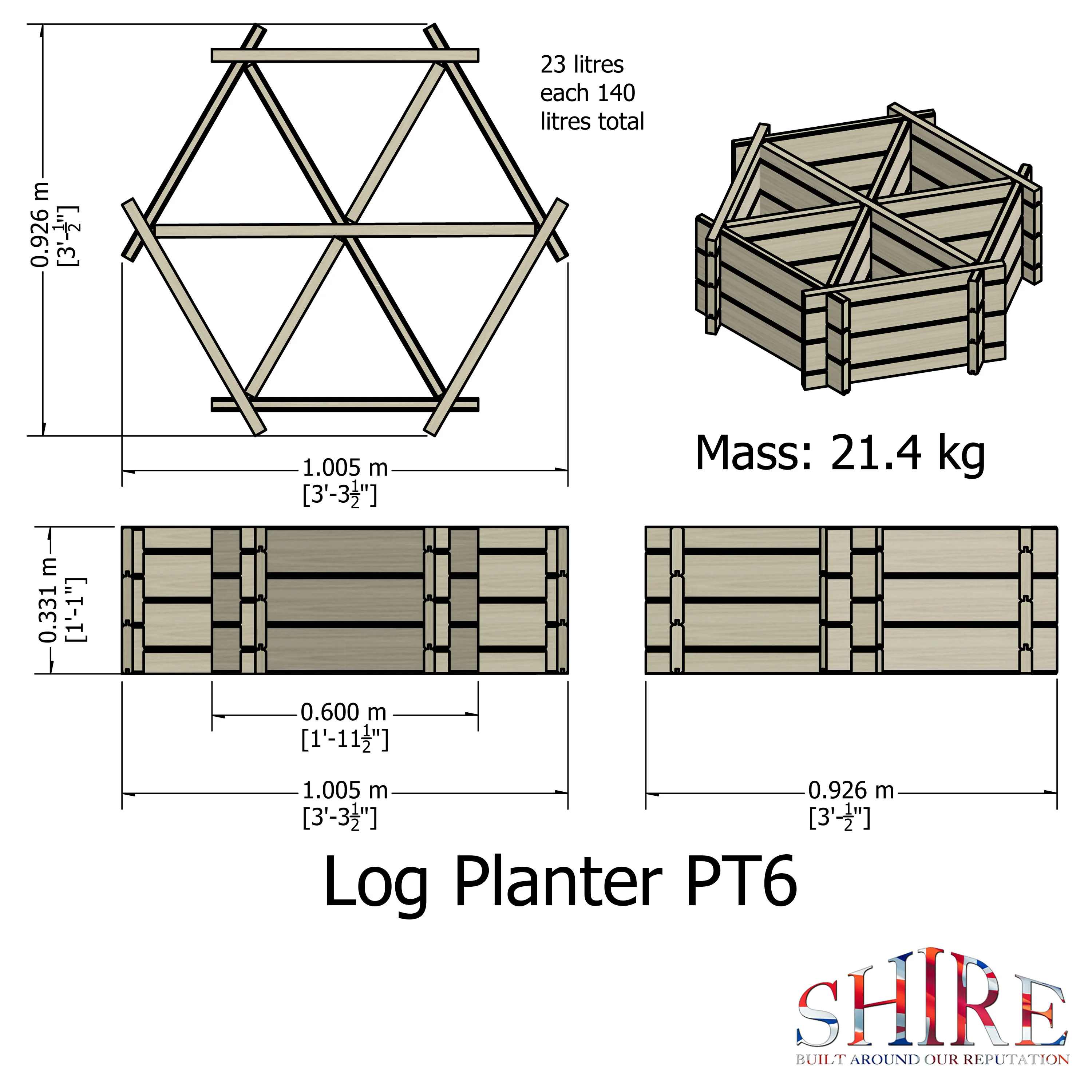 Hexagonal Planter Pressure Treated With 6 Segments - Image 5