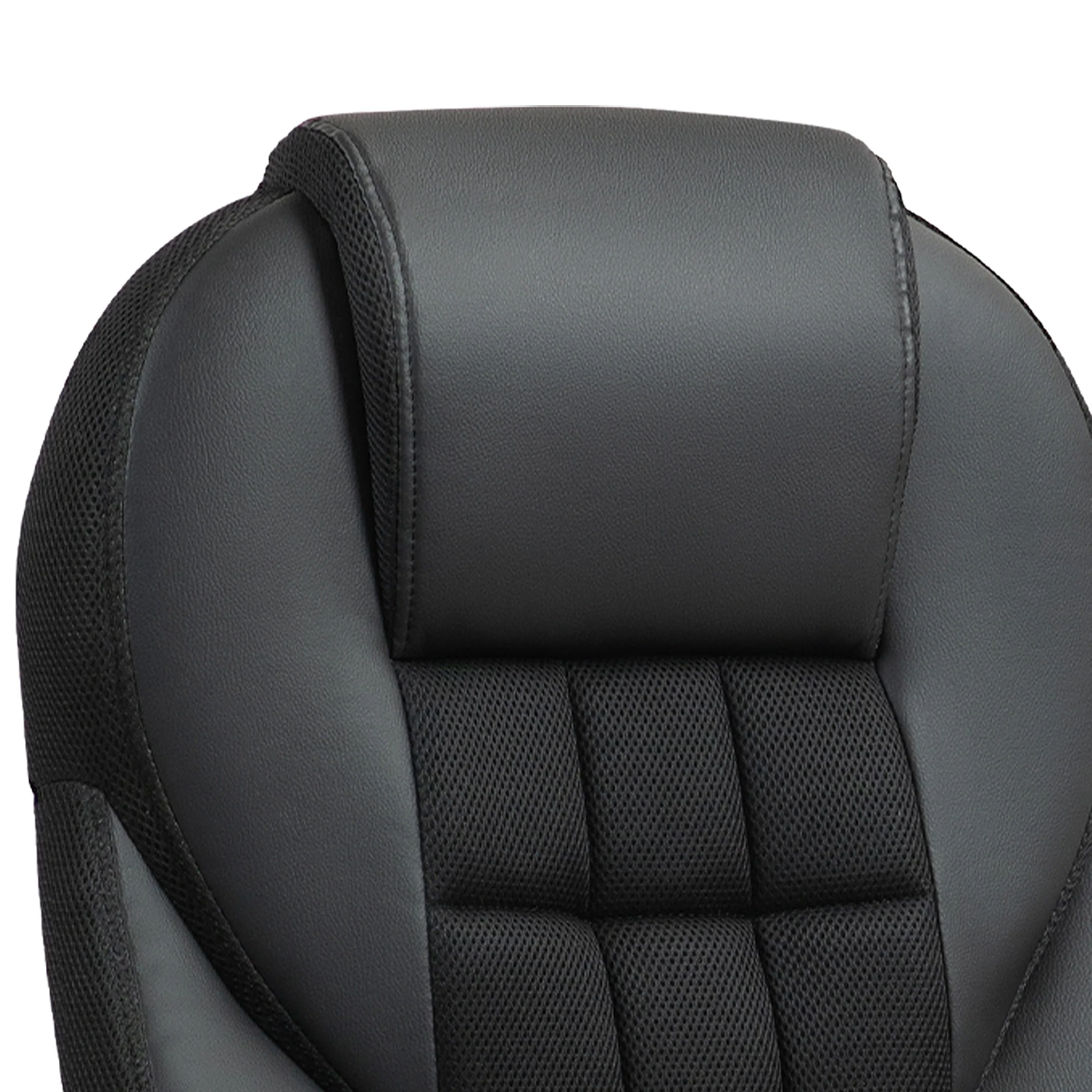 High Back Executive Office Chair PU Leather Desk Chair With Swivel Wheels - Black/Brown/Grey - Image 18