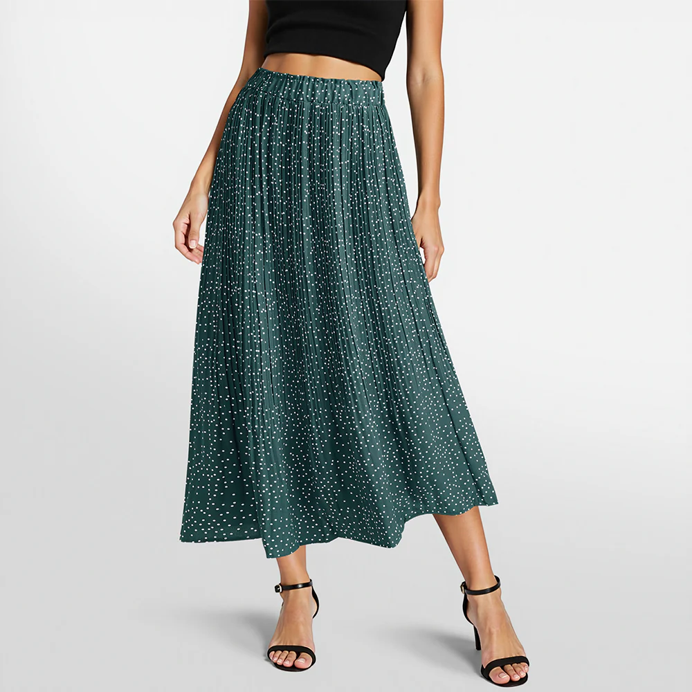 High Waist Vacation Polka Dot Skirt - Image 2