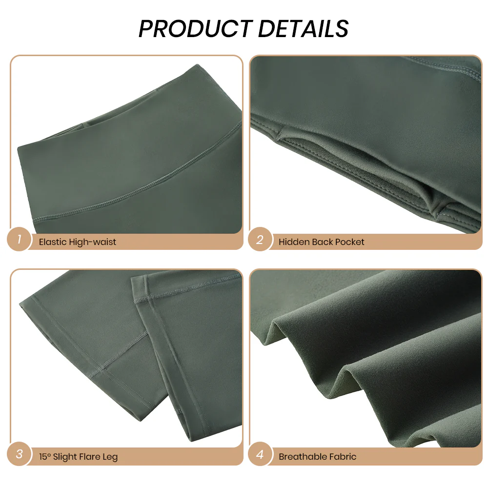 High Waist Yoga Pants Flared Leggings - Image 6