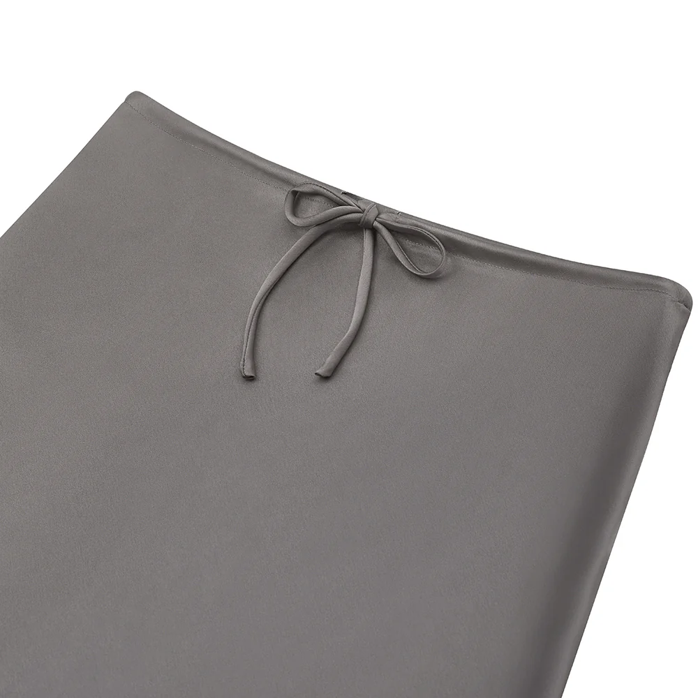High-waisted A-Line Satin Skirt - Grey - Image 6
